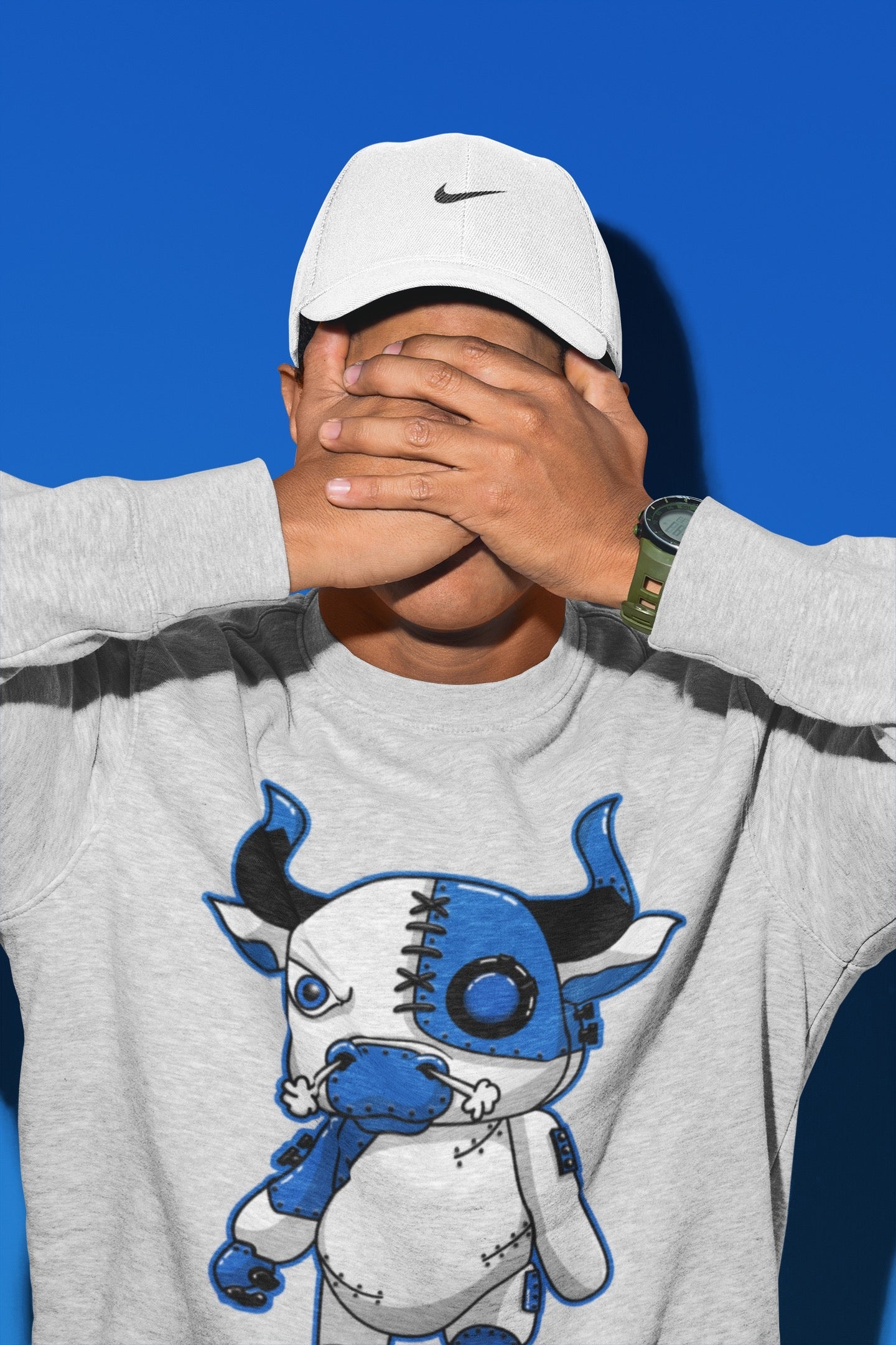 Jordan 1 Dark Marina Blue Sneaker Matching T-Shirt Cyborg Bull Sneaker Tees Jordan 1 Dark Marina Blue Sneaker Release Tees Crew Neck Tees