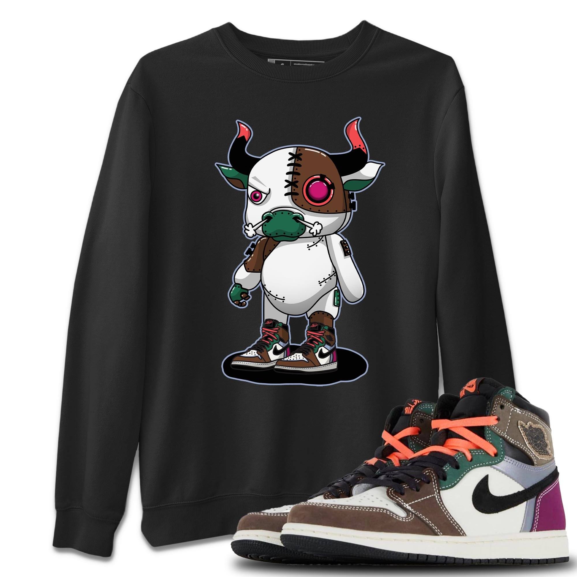 Jordan 1 Hand Crafted Sneaker Matching T-Shirt Cyborg Bull Sneaker Tees Jordan 1 Hand Crafted Sneaker Release Tees Crew Neck Tees