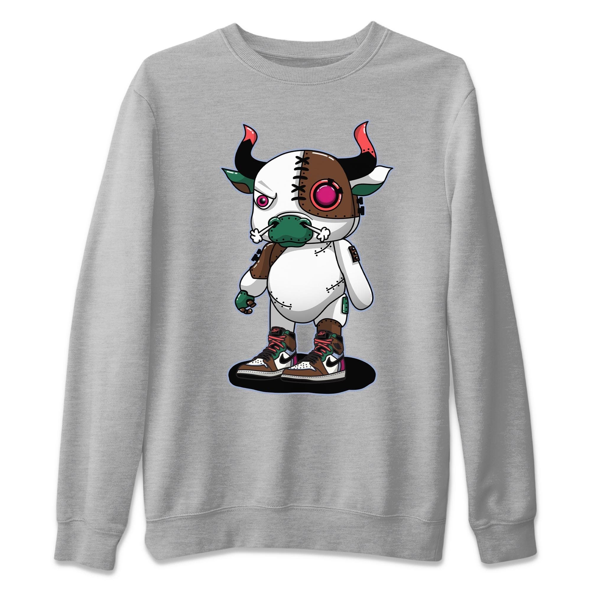 Jordan 1 Hand Crafted Sneaker Matching T-Shirt Cyborg Bull Sneaker Tees Jordan 1 Hand Crafted Sneaker Release Tees Crew Neck Tees