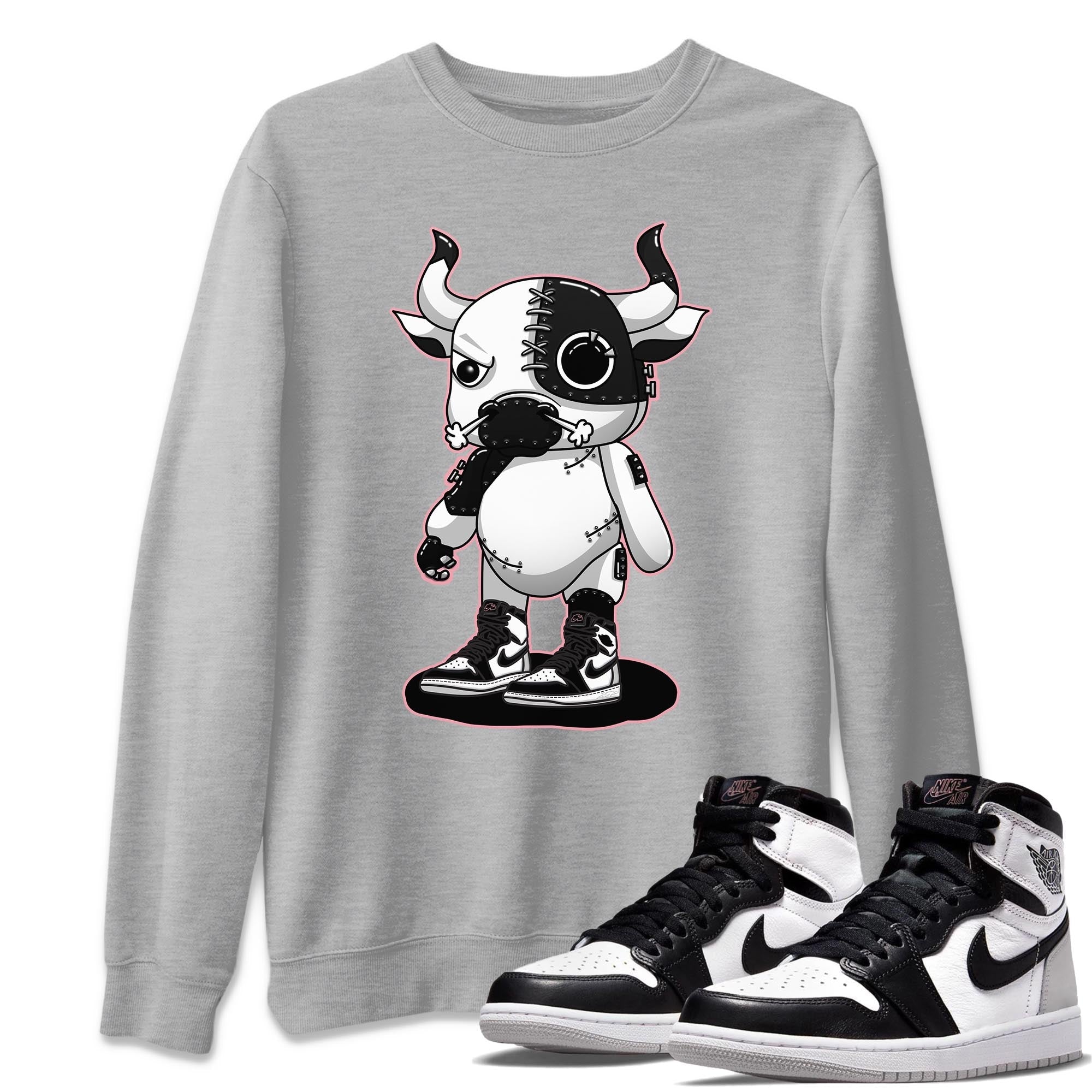 Jordan 1 Stage Haze Sneaker Matching T-Shirt Cyborg Bull Sneaker Tees Jordan 1 Stage Haze Sneaker Release Tees Crew Neck Tees