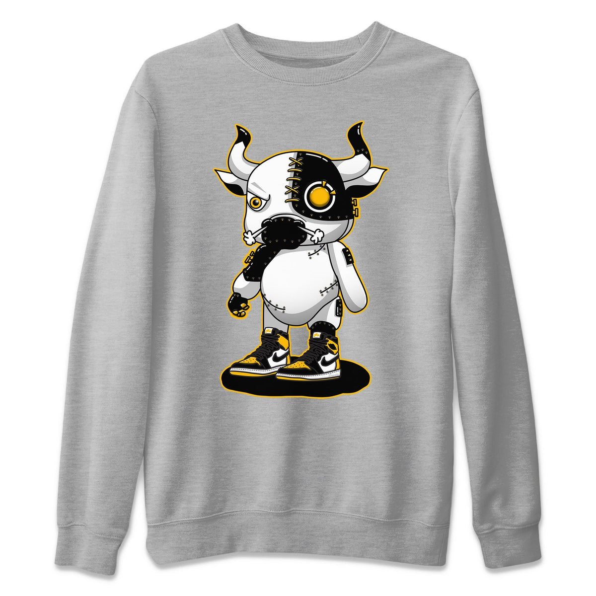 Jordan 1 Taxi Sneaker Matching T-Shirt Cyborg Bull Sneaker Tees Jordan 1 Taxi Sneaker Release Tees Crew Neck Tees