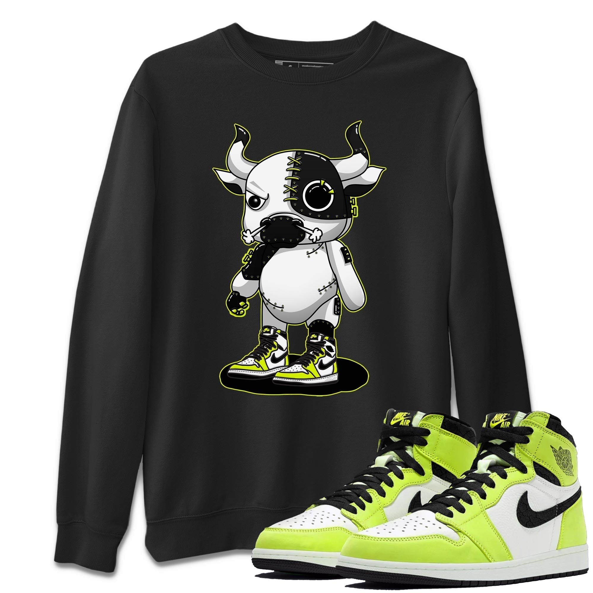 Jordan 1 Visionaire Sneaker Matching T-Shirt Cyborg Bull Sneaker Tees Jordan 1 Visionaire Sneaker Release Tees Crew Neck Tees