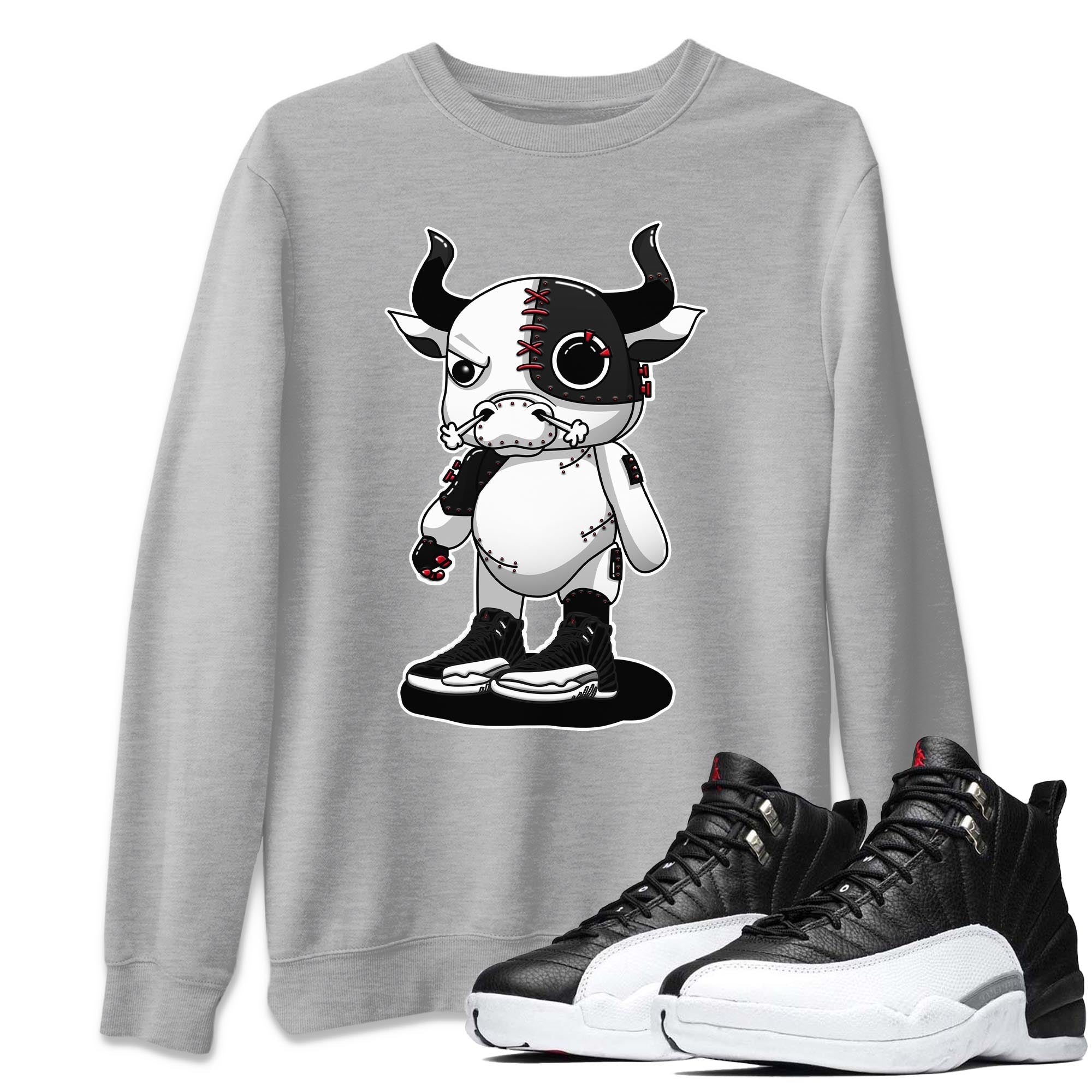 Jordan 12 Playoffs Shirt To Match Jordans Cyborg Bull Sneaker Tees Jordan 12 Playoffs Drip Gear Zone Sneaker Matching Clothing Unisex Shirts