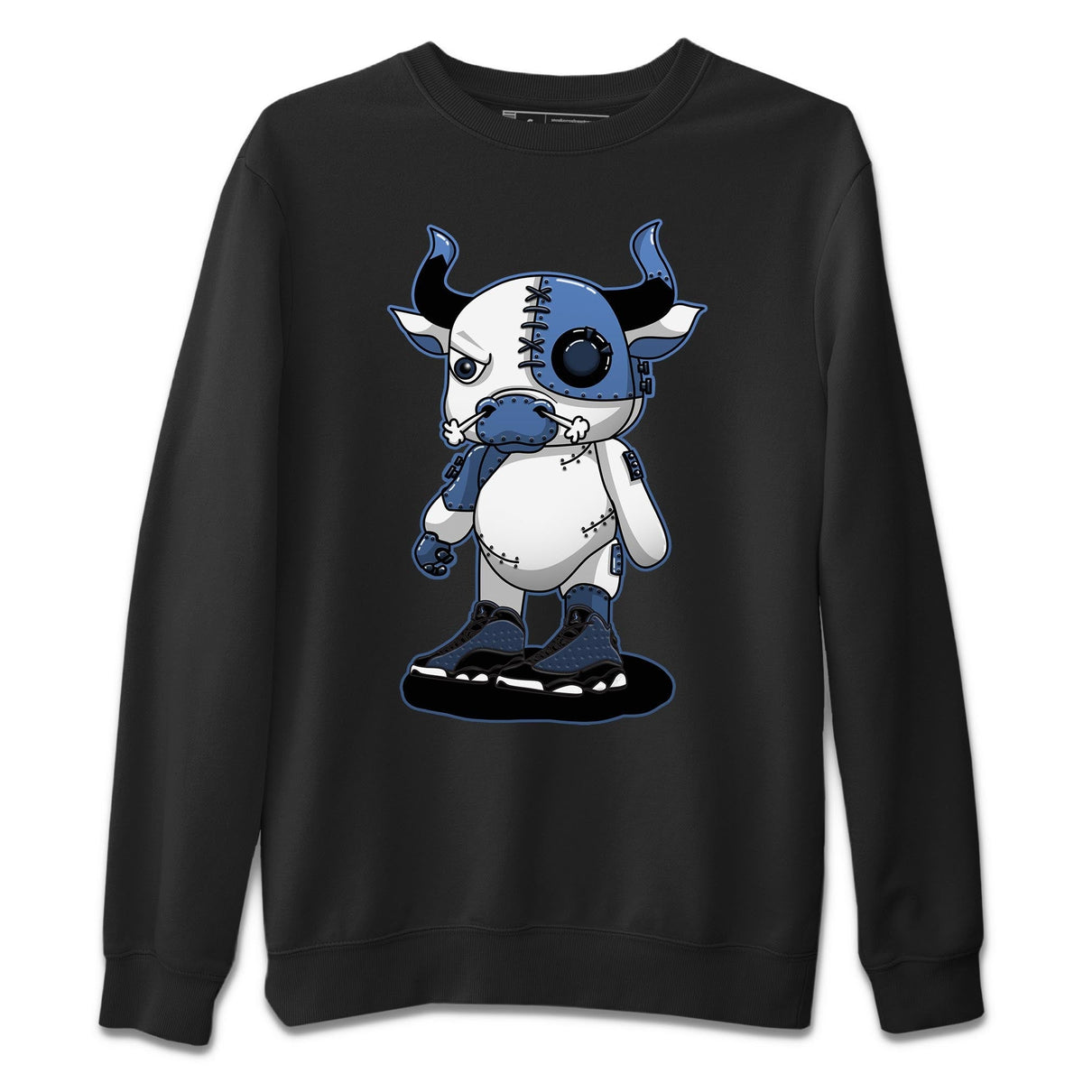 Jordan 13 Brave Blue Sneaker Matching T-Shirt Cyborg Bull Sneaker Tees Jordan 13 Brave Blue Sneaker Release Tees Crew Neck Tees