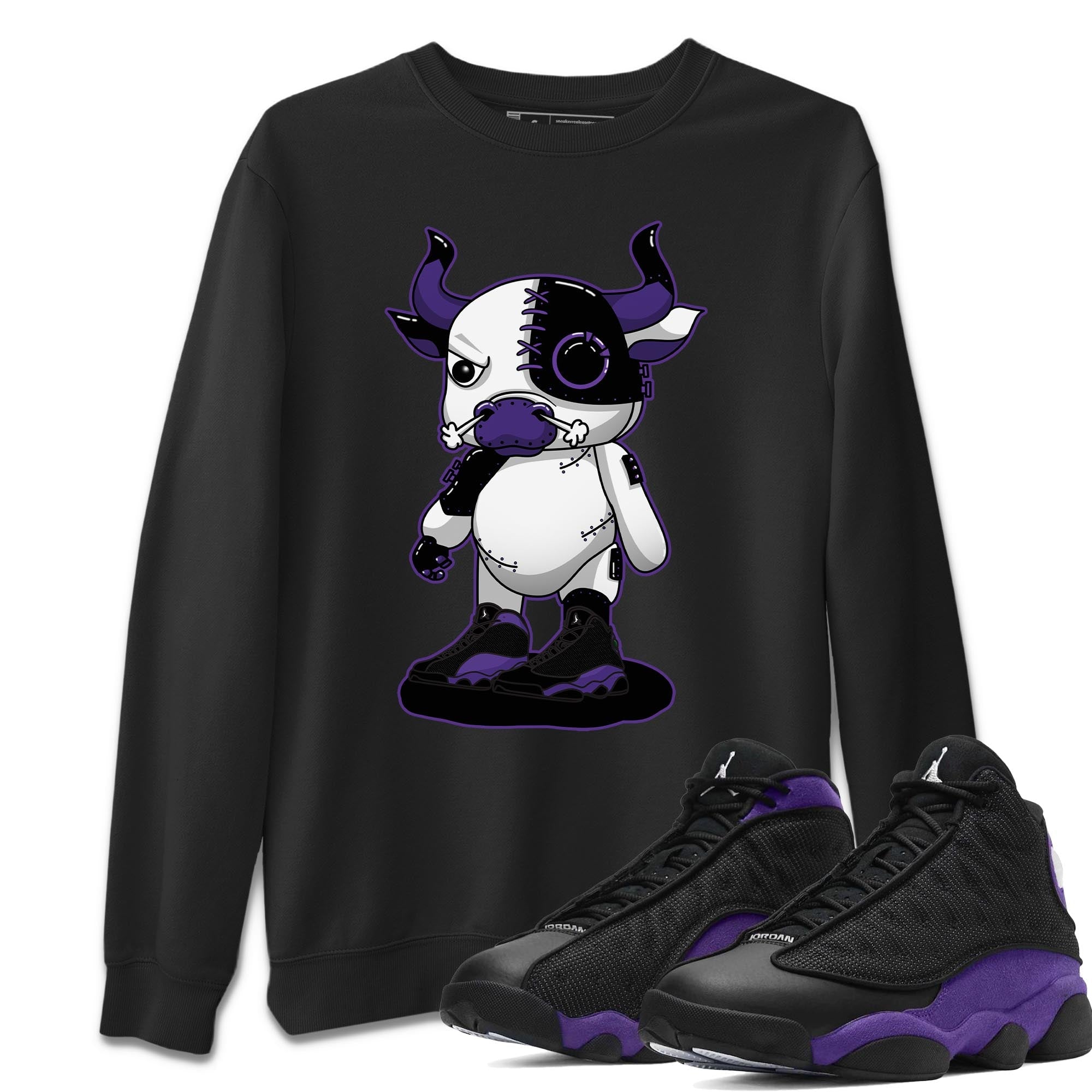 Jordan 13 Court Purple Shirt To Match Jordans Cyborg Bull Sneaker Tees Jordan 13 Court Purple Drip Gear Zone Sneaker Matching Clothing Unisex Shirts