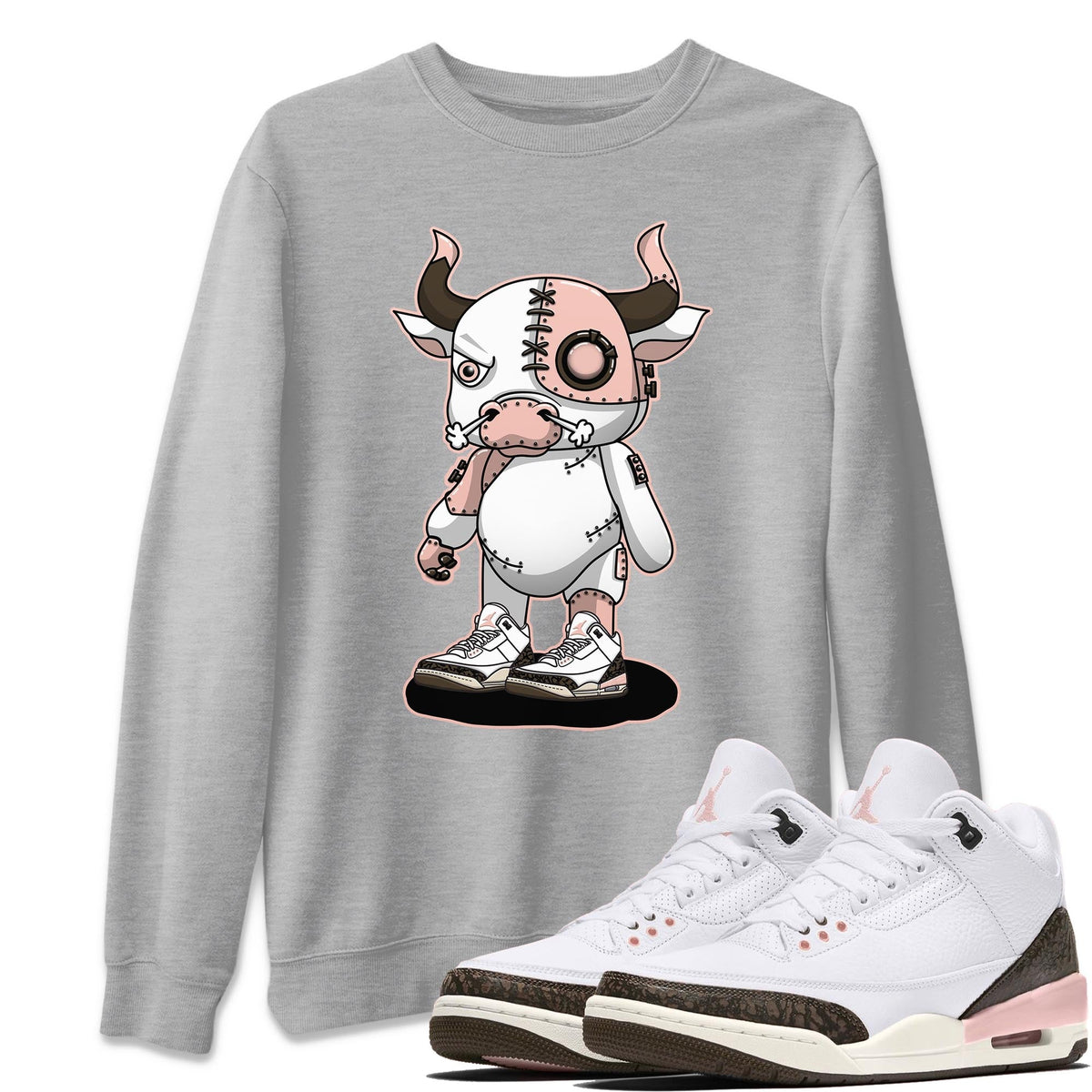 Jordan 3 Atmosphere Sneaker Matching T-Shirt Cyborg Bull Sneaker Tees Jordan 3 Atmosphere Sneaker Release Tees Crew Neck Tees