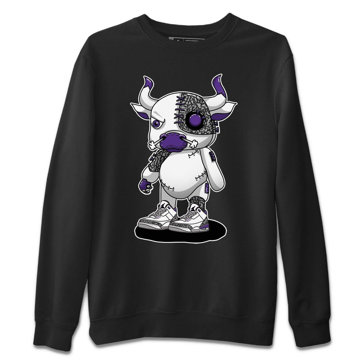 Jordan 3 Dark Iris Sneaker Matching T-Shirt Cyborg Bull Sneaker Tees Jordan 3 Dark Iris Sneaker Release Tees Crew Neck Tees