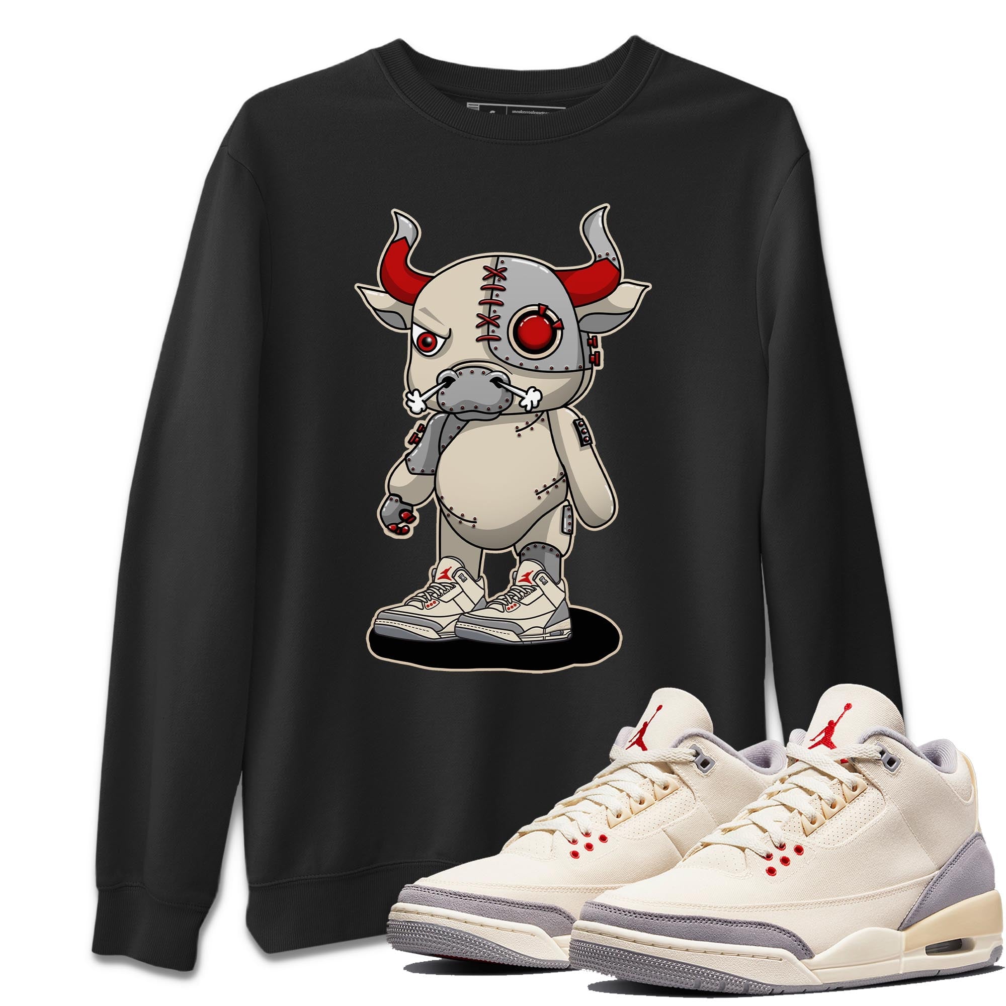 Jordan 3 Muslin Shirt To Match Jordans Cyborg Bull Sneaker Tees Jordan 3 Muslin Drip Gear Zone Sneaker Matching Clothing Unisex Shirts