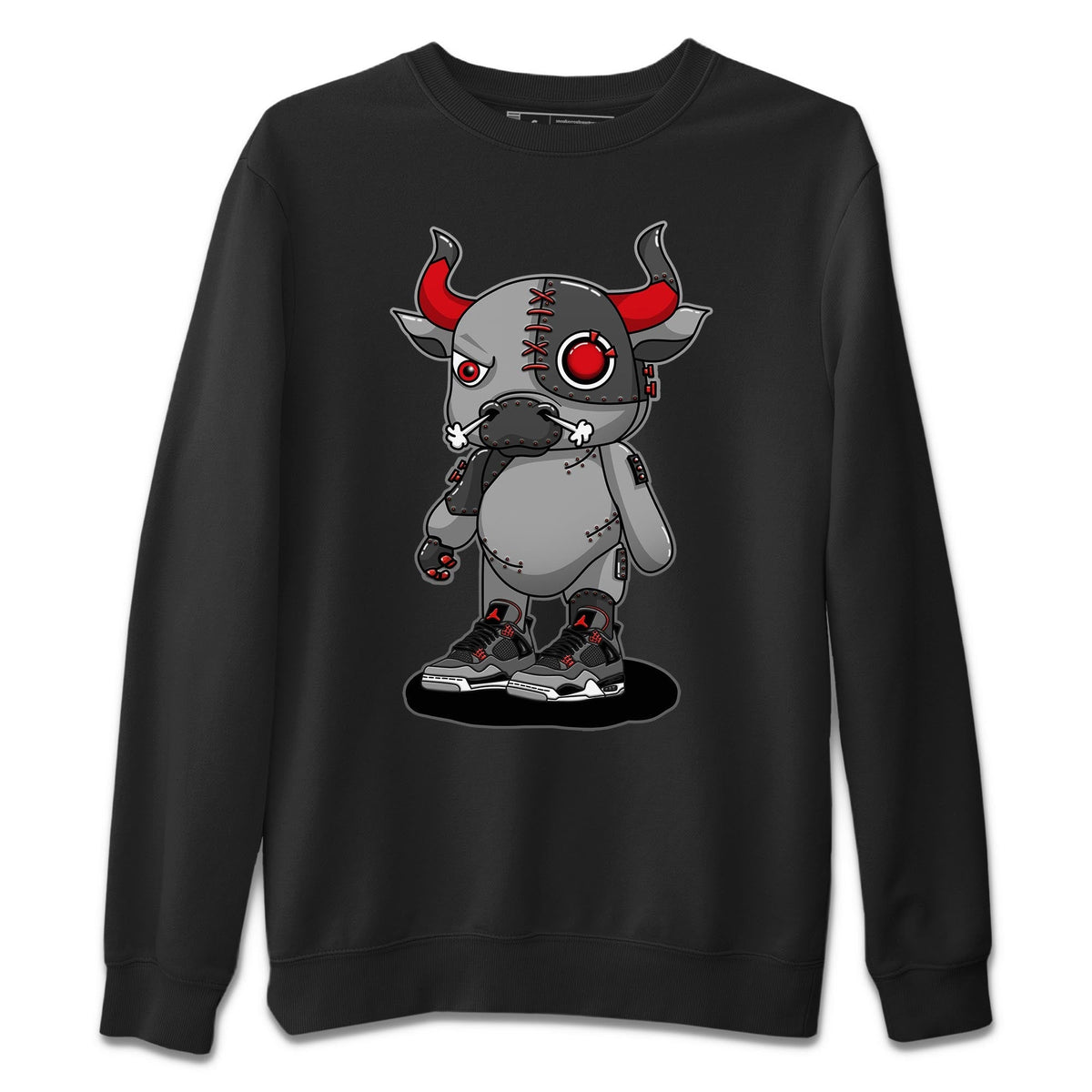 Jordan 4 Infrared Sneaker Matching T-Shirt Cyborg Bull Sneaker Tees Jordan 4 Infrared Sneaker Release Tees Crew Neck Tees