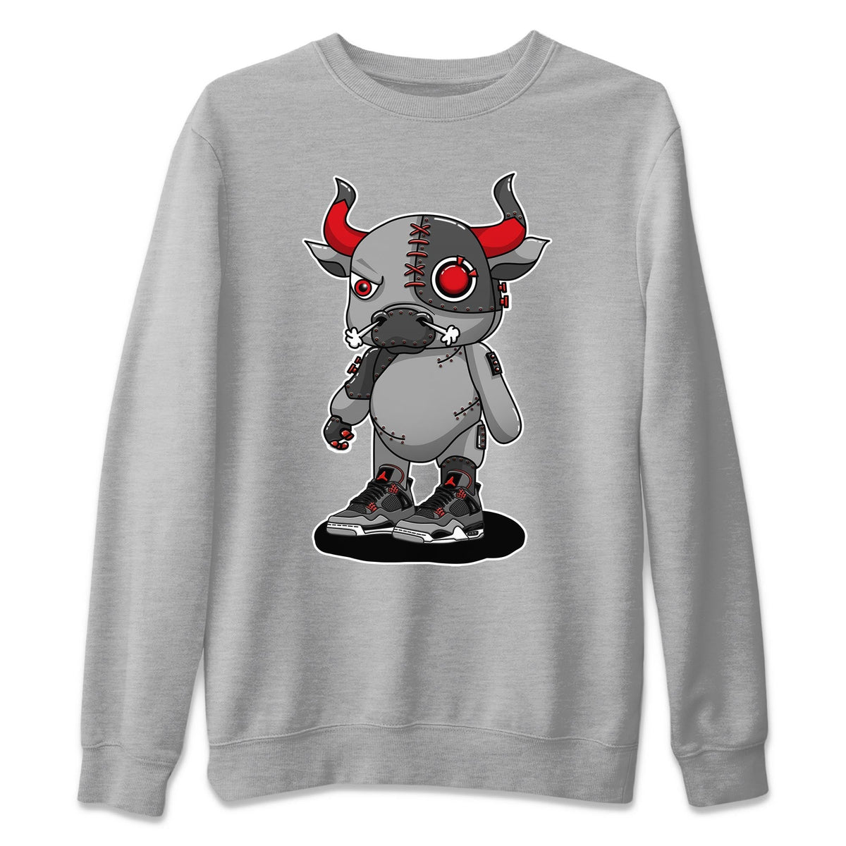 Jordan 4 Infrared Sneaker Matching T-Shirt Cyborg Bull Sneaker Tees Jordan 4 Infrared Sneaker Release Tees Crew Neck Tees