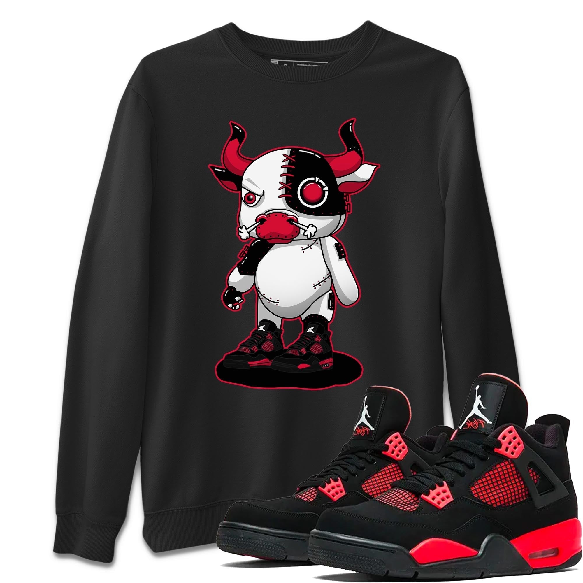 Jordan 4 Red Thunder Shirt To Match Jordans Cyborg Bull Sneaker Tees Jordan 4 Red Thunder Drip Gear Zone Sneaker Matching Clothing Unisex Shirts