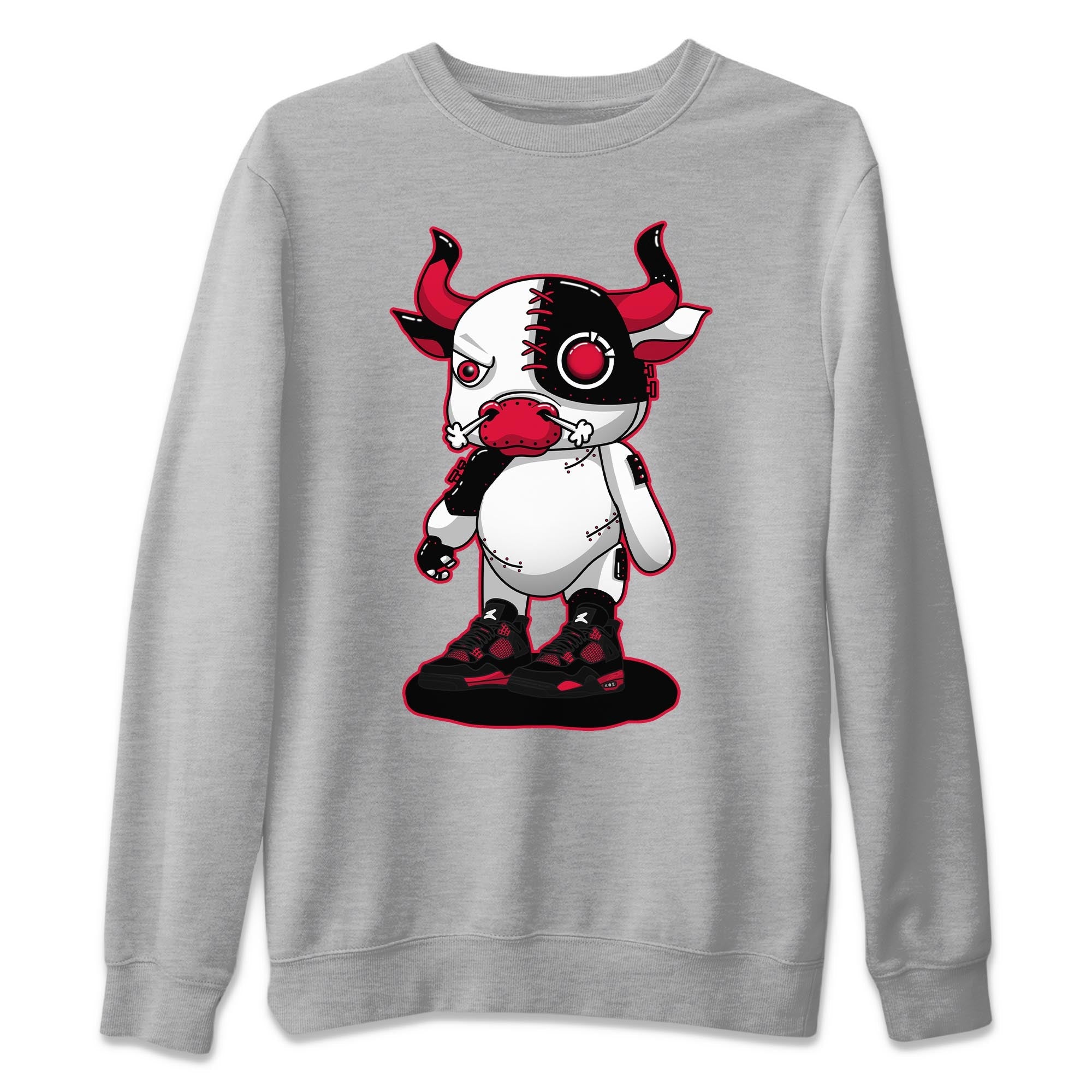 Jordan 4 Red Thunder Shirt To Match Jordans Cyborg Bull Sneaker Tees Jordan 4 Red Thunder Drip Gear Zone Sneaker Matching Clothing Unisex Shirts