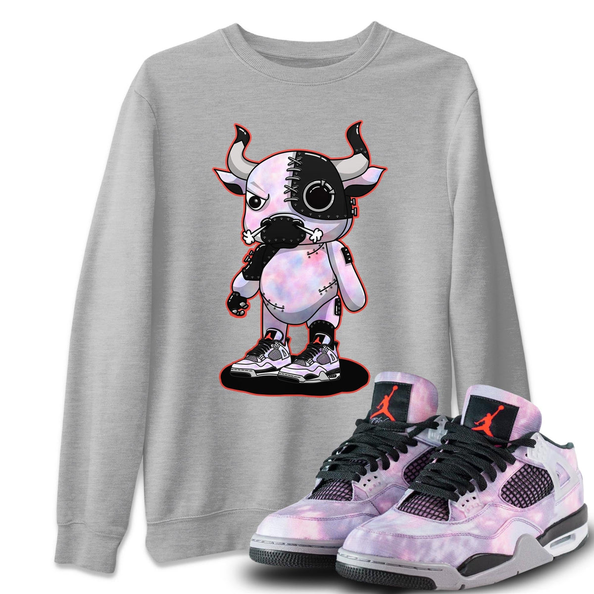 Jordan 4 Zen Master Sneaker Matching T-Shirt Cyborg Bull Sneaker Tees Jordan 4 Zen Master Sneaker Release Tees Crew Neck Tees