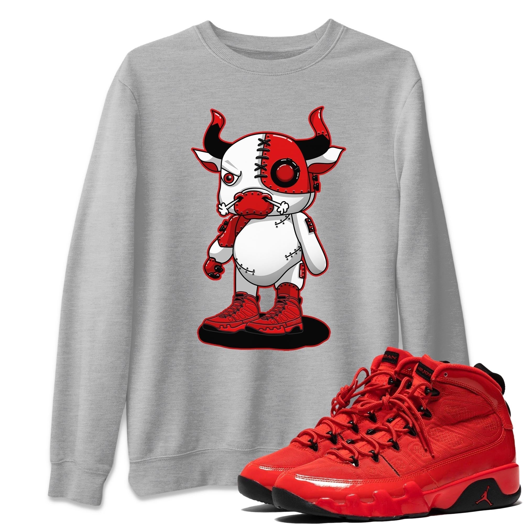 Jordan 9 Chile Red Shirt To Match Jordans Cyborg Bull Sneaker Tees Jordan 9 Chile Red Drip Gear Zone Sneaker Matching Clothing Unisex Shirts