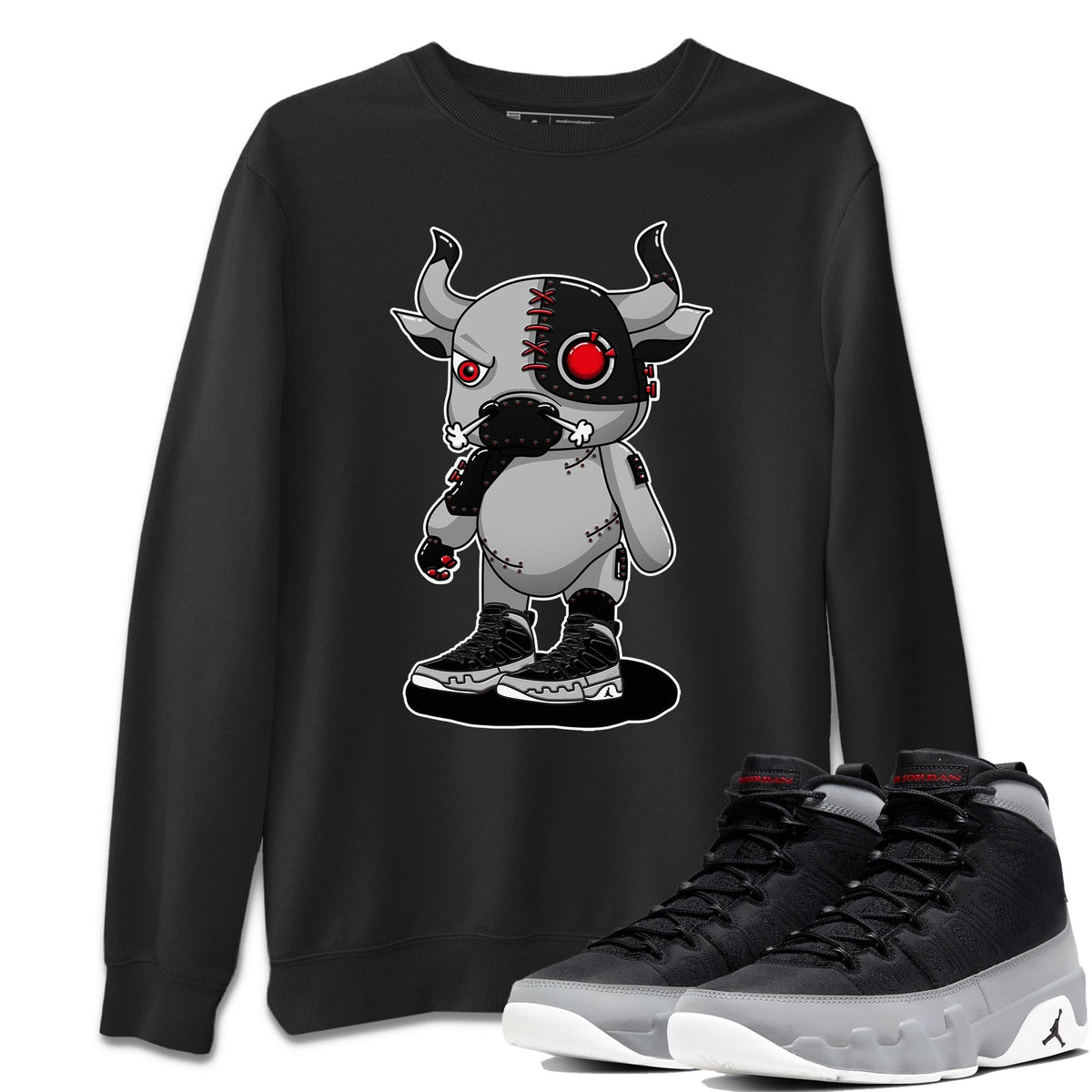 Jordan 9 Particle Grey Shirt To Match Jordans Cyborg Bull Sneaker Tees Jordan 9 Particle Grey Drip Gear Zone Sneaker Matching Clothing Unisex Shirts