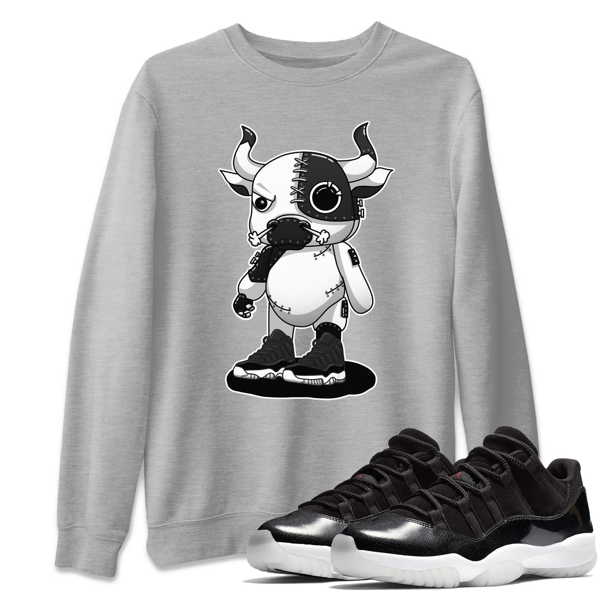 Jordan 11 72-10 Sneaker Matching T-Shirt Cyborg Bull Sneaker Tees Jordan 11 72-10 Sneaker Release Tees Crew Neck Tees