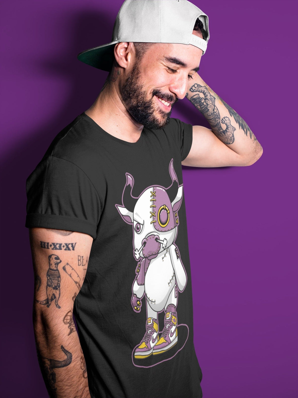 Jordan 1 Brotherhood Sneaker Matching T-Shirt Cyborg Bull Sneaker Tees Jordan 1 Brotherhood Sneaker Release Tees Crew Neck Tees