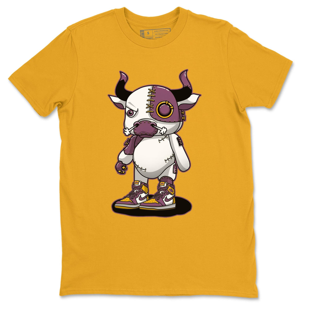 Jordan 1 Brotherhood Sneaker Matching T-Shirt Cyborg Bull Sneaker Tees Jordan 1 Brotherhood Sneaker Release Tees Crew Neck Tees