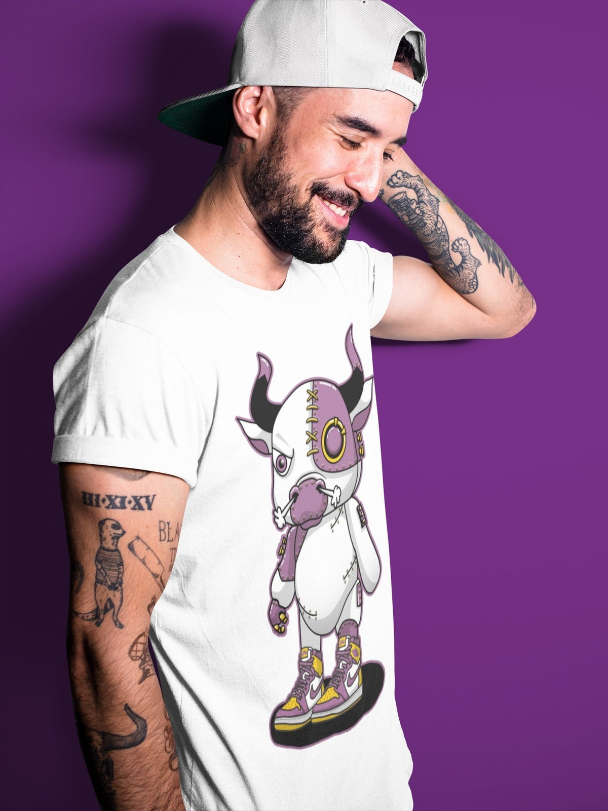 Jordan 1 Brotherhood Sneaker Matching T-Shirt Cyborg Bull Sneaker Tees Jordan 1 Brotherhood Sneaker Release Tees Crew Neck Tees
