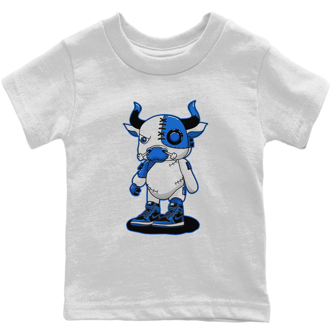 Jordan 1 Dark Marina Blue Sneaker Matching T-Shirt Cyborg Bull Sneaker Tees Jordan 1 Dark Marina Blue Sneaker Release Tees Kids Shirts