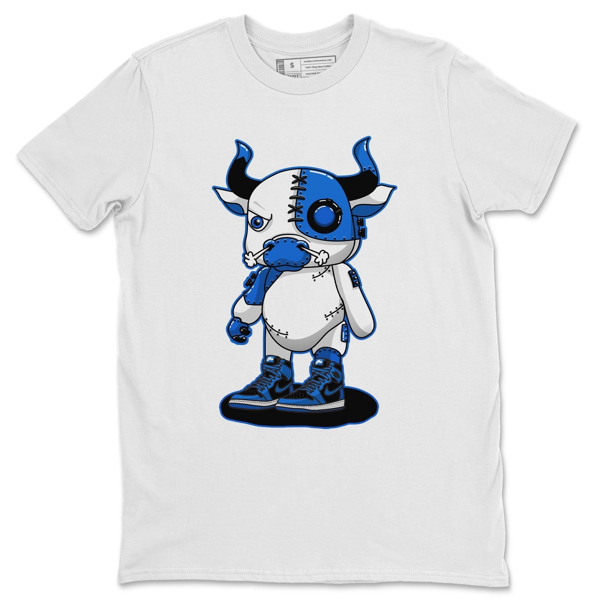 Jordan 1 Dark Marina Blue Sneaker Matching T-Shirt Cyborg Bull Sneaker Tees Jordan 1 Dark Marina Blue Sneaker Release Tees Crew Neck Tees