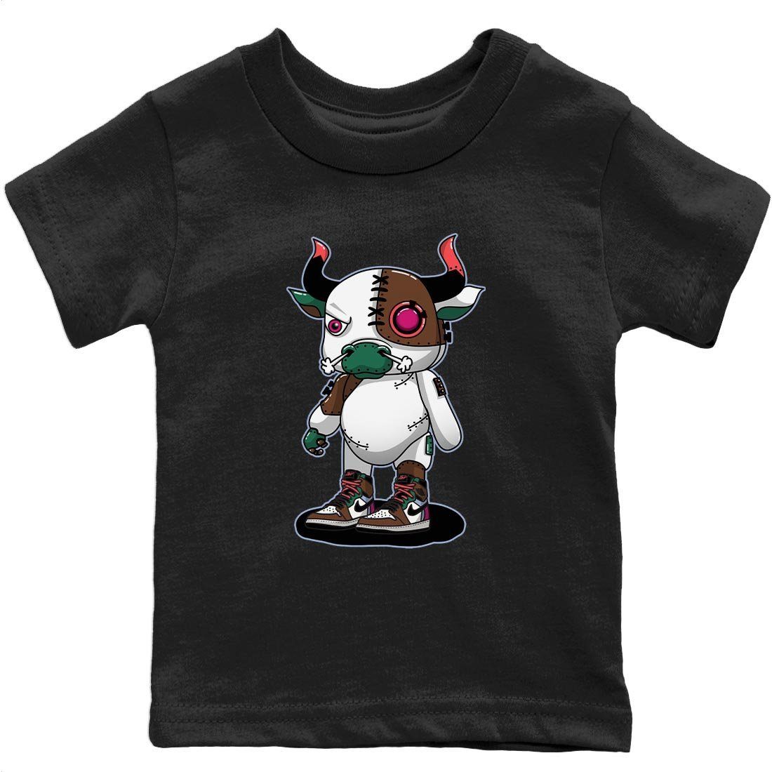 Jordan 1 Hand Crafted Sneaker Matching T-Shirt Cyborg Bull Sneaker Tees Jordan 1 Hand Crafted Sneaker Release Tees Kids Shirts