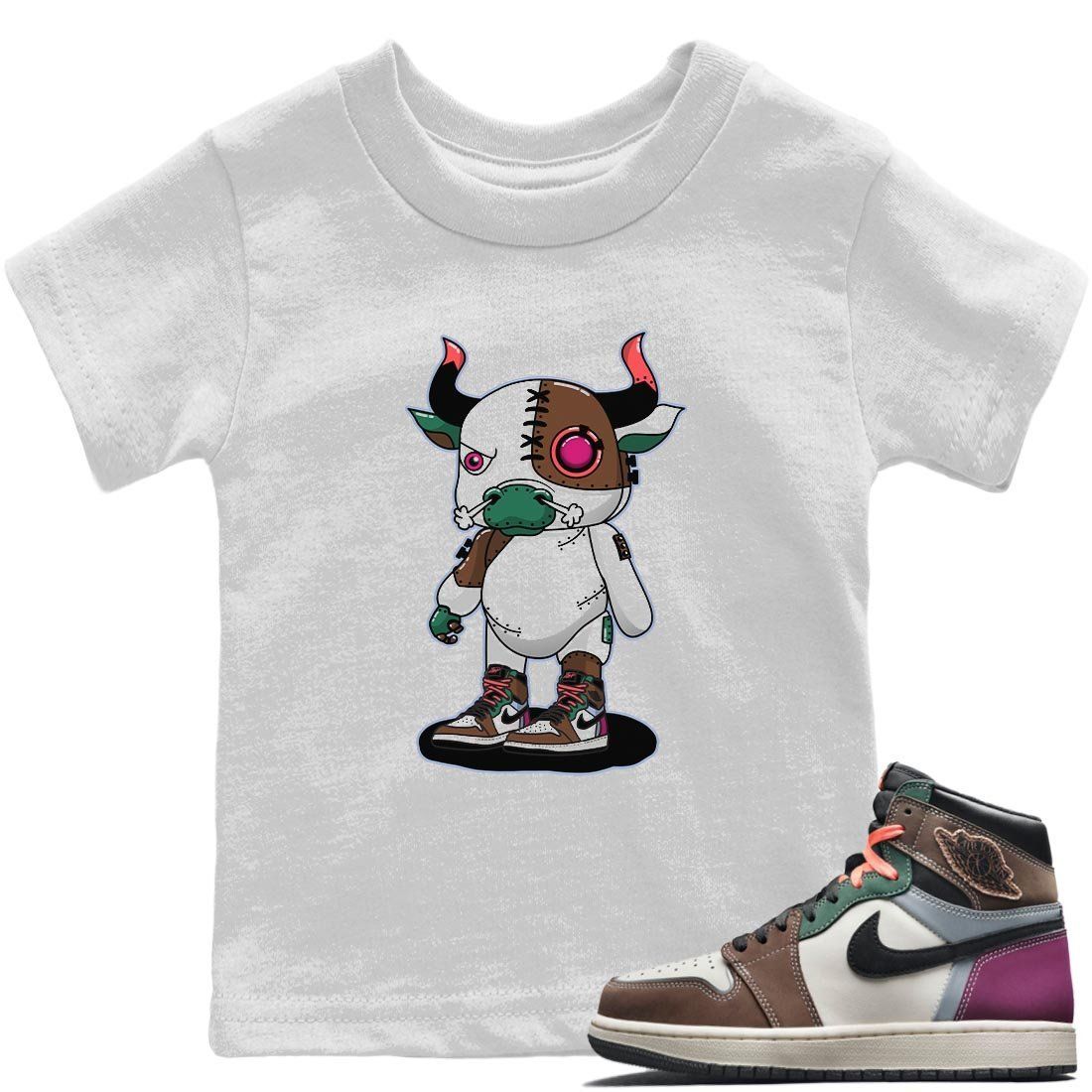 Jordan 1 Hand Crafted Sneaker Matching T-Shirt Cyborg Bull Sneaker Tees Jordan 1 Hand Crafted Sneaker Release Tees Kids Shirts