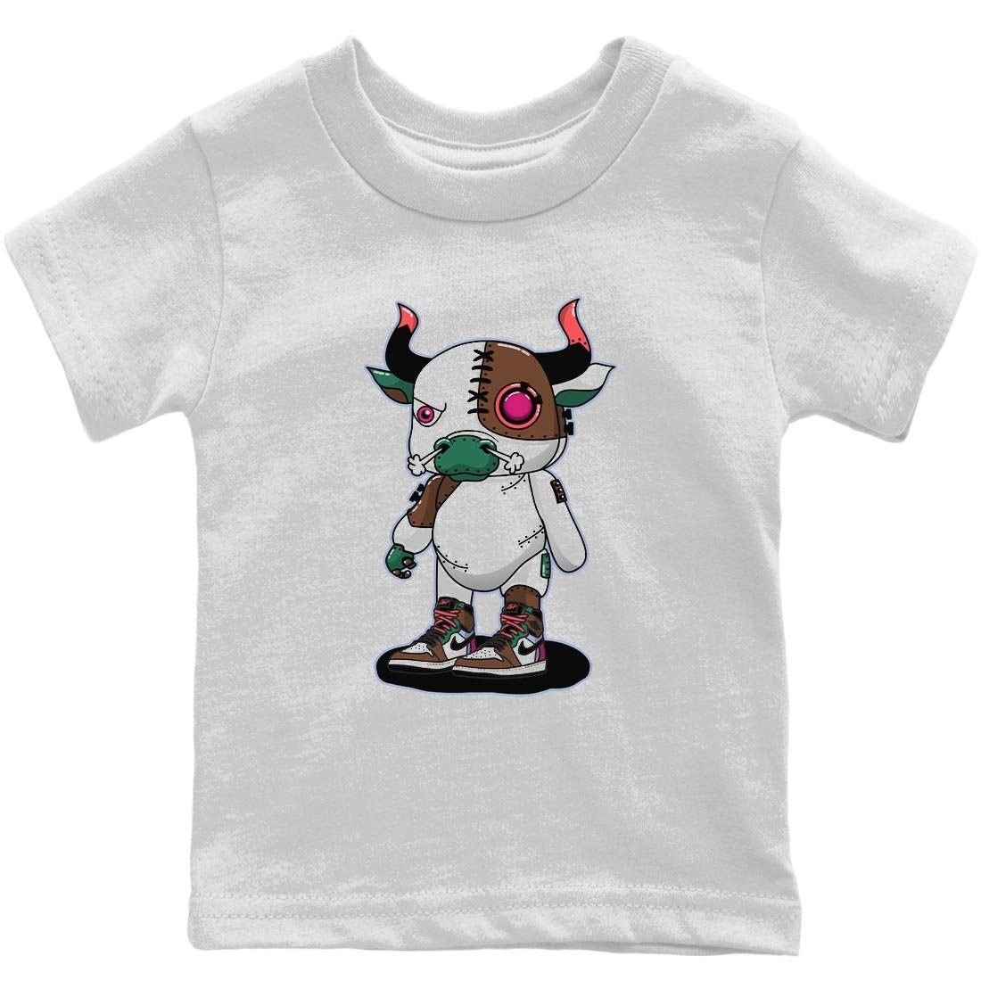 Jordan 1 Hand Crafted Sneaker Matching T-Shirt Cyborg Bull Sneaker Tees Jordan 1 Hand Crafted Sneaker Release Tees Kids Shirts