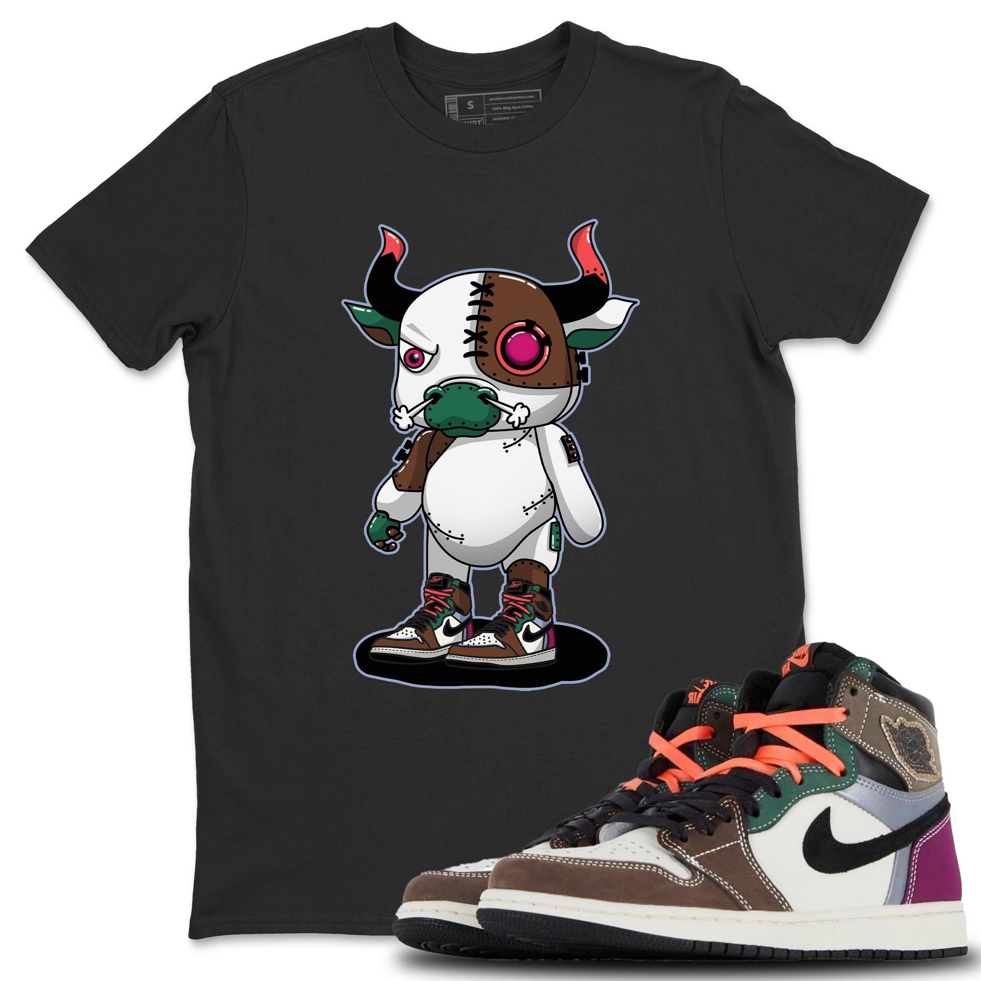 Jordan 1 Hand Crafted Sneaker Matching T-Shirt Cyborg Bull Sneaker Tees Jordan 1 Hand Crafted Sneaker Release Tees Crew Neck Tees