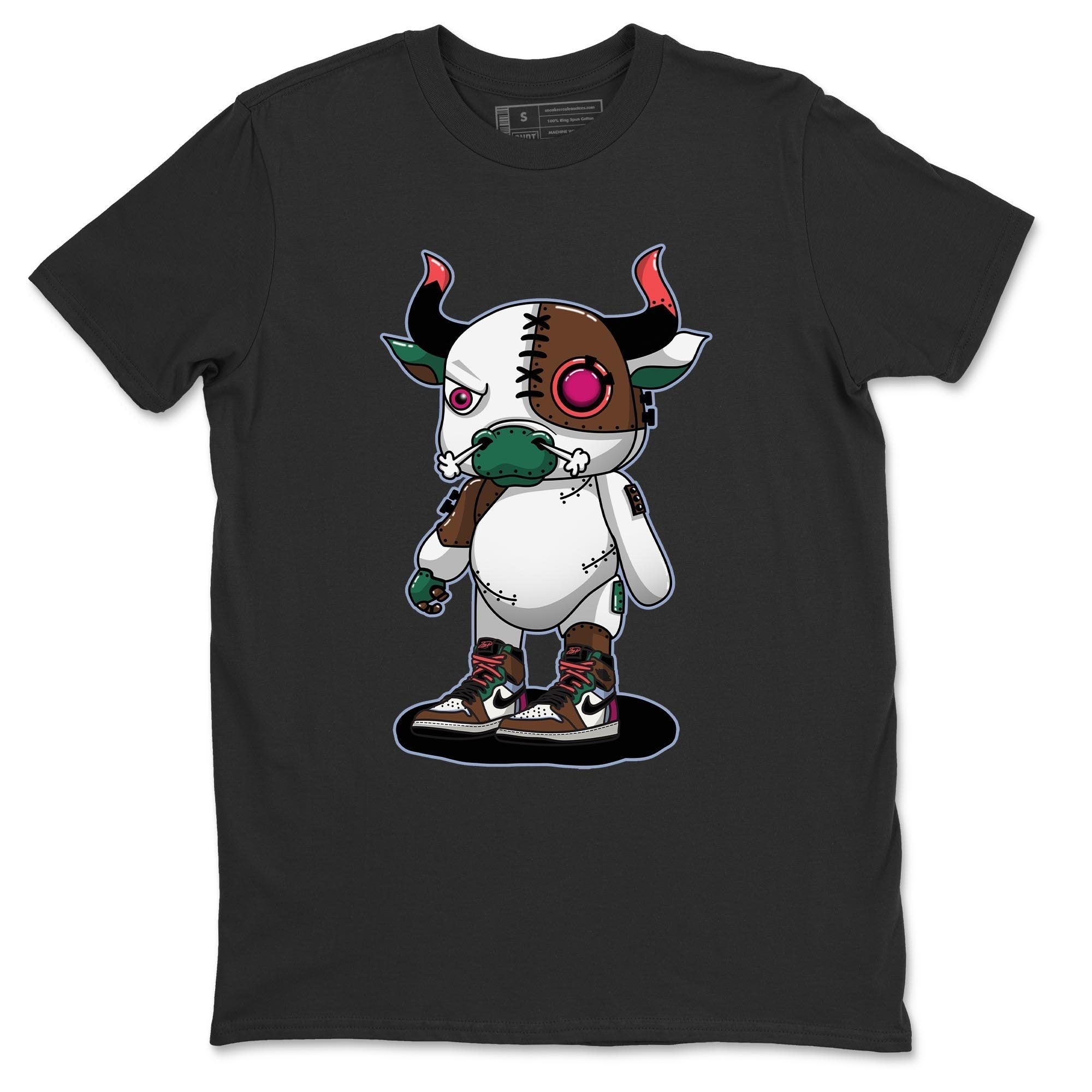 Jordan 1 Hand Crafted Sneaker Matching T-Shirt Cyborg Bull Sneaker Tees Jordan 1 Hand Crafted Sneaker Release Tees Crew Neck Tees