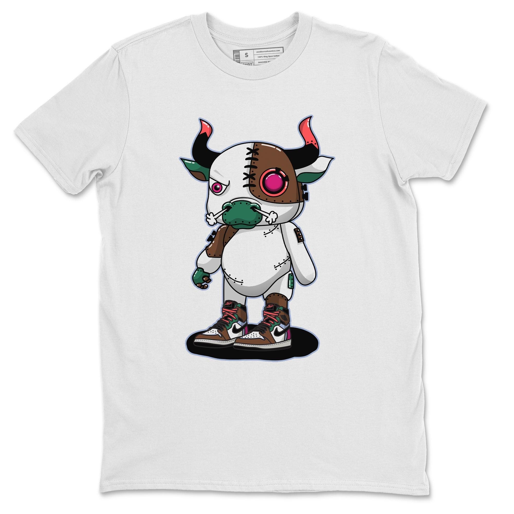 Jordan 1 Hand Crafted Sneaker Matching T-Shirt Cyborg Bull Sneaker Tees Jordan 1 Hand Crafted Sneaker Release Tees Crew Neck Tees