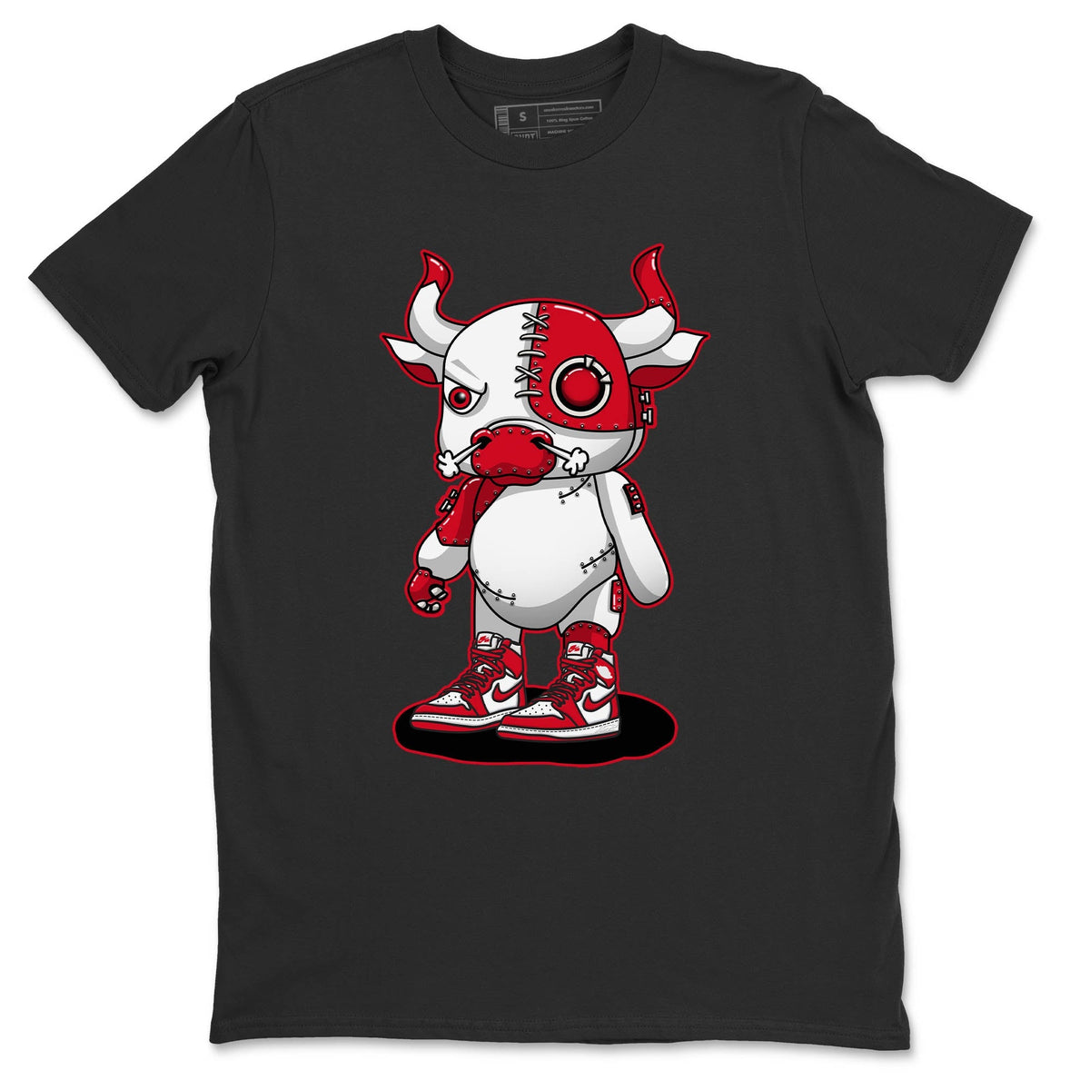 Jordan 1 Newstalgia Sneaker Matching T-Shirt Cyborg Bull Sneaker Tees Jordan 1 Newstalgia Sneaker Release Tees Crew Neck Tees