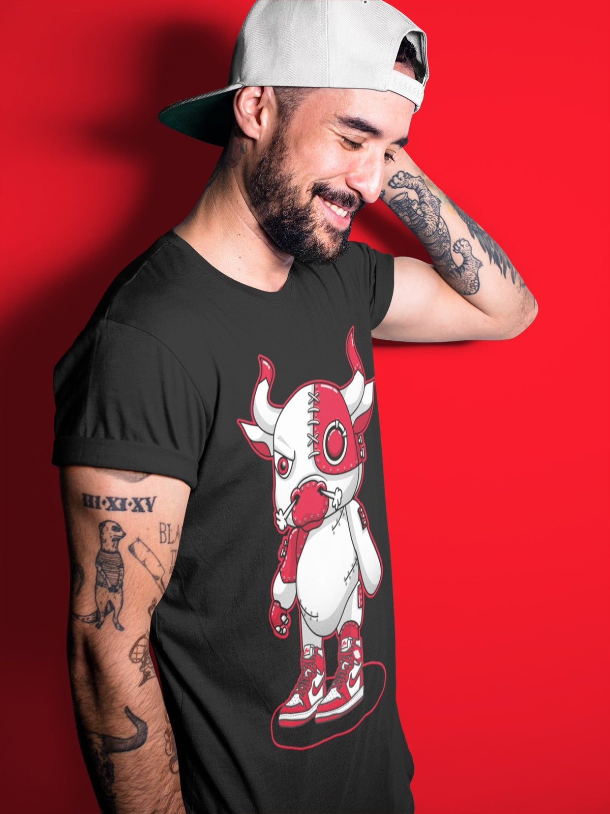 Jordan 1 Newstalgia Sneaker Matching T-Shirt Cyborg Bull Sneaker Tees Jordan 1 Newstalgia Sneaker Release Tees Crew Neck Tees
