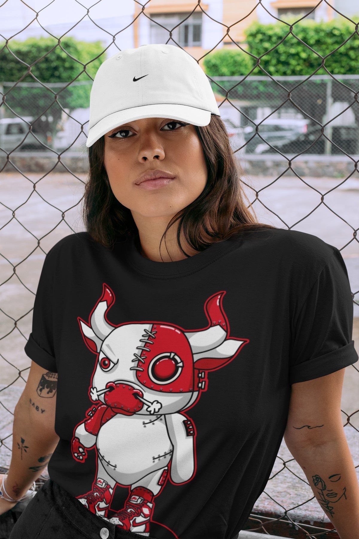 Jordan 1 Newstalgia Sneaker Matching T-Shirt Cyborg Bull Sneaker Tees Jordan 1 Newstalgia Sneaker Release Tees Crew Neck Tees