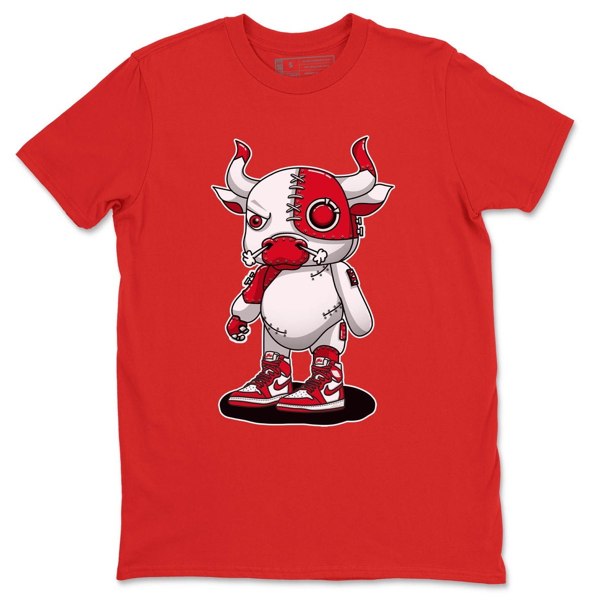 Jordan 1 Newstalgia Sneaker Matching T-Shirt Cyborg Bull Sneaker Tees Jordan 1 Newstalgia Sneaker Release Tees Crew Neck Tees