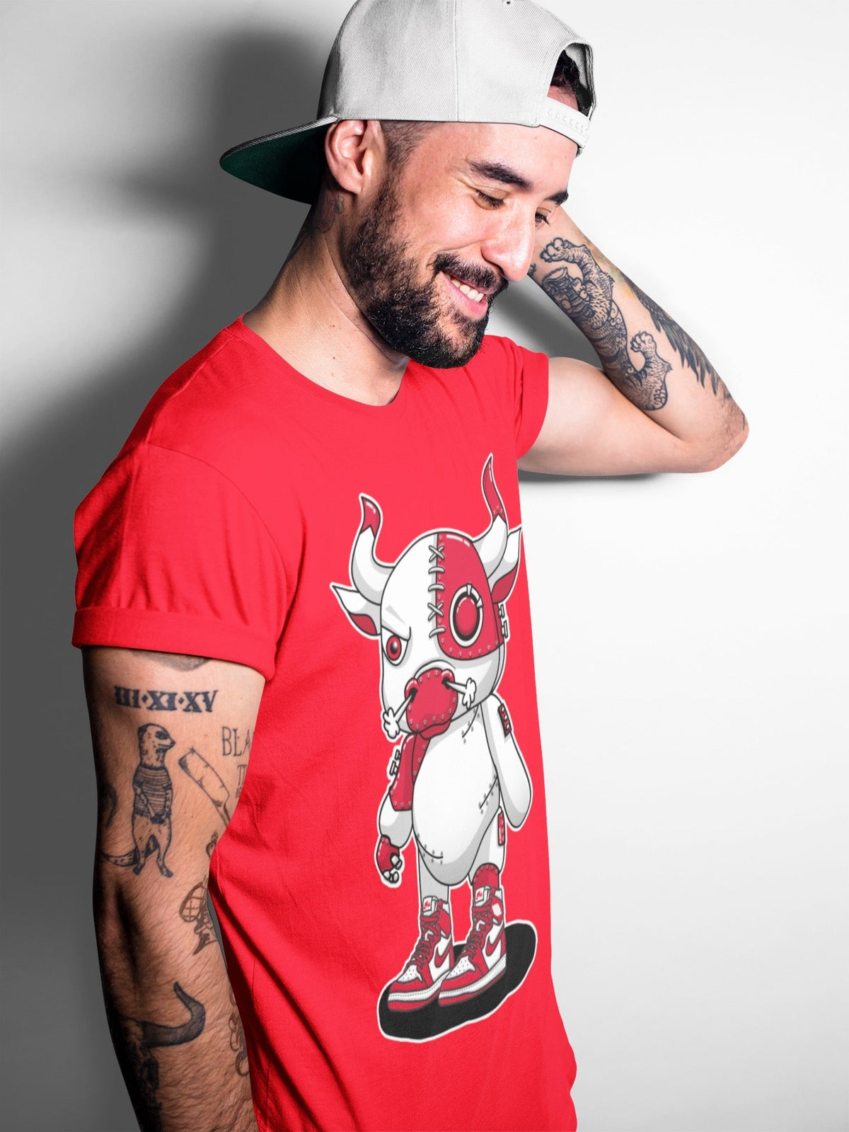 Jordan 1 Newstalgia Sneaker Matching T-Shirt Cyborg Bull Sneaker Tees Jordan 1 Newstalgia Sneaker Release Tees Crew Neck Tees