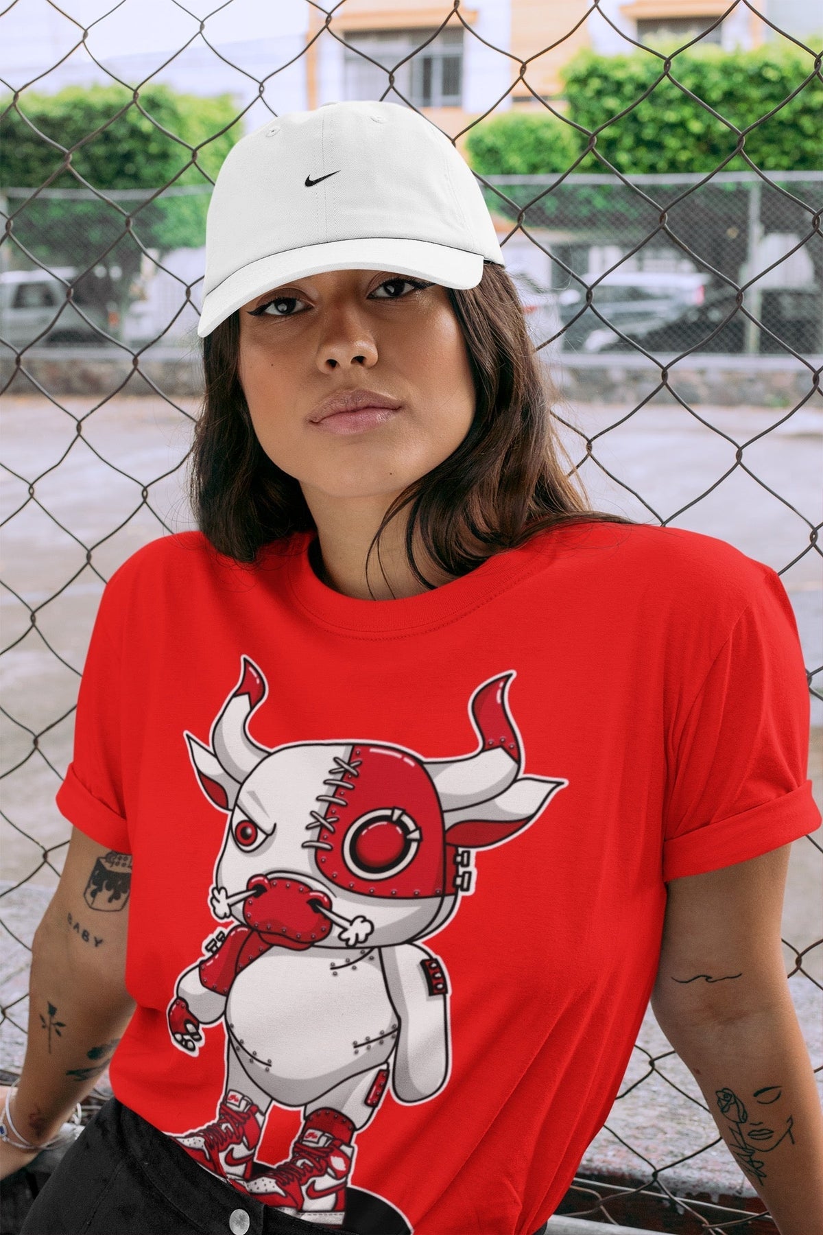 Jordan 1 Newstalgia Sneaker Matching T-Shirt Cyborg Bull Sneaker Tees Jordan 1 Newstalgia Sneaker Release Tees Crew Neck Tees