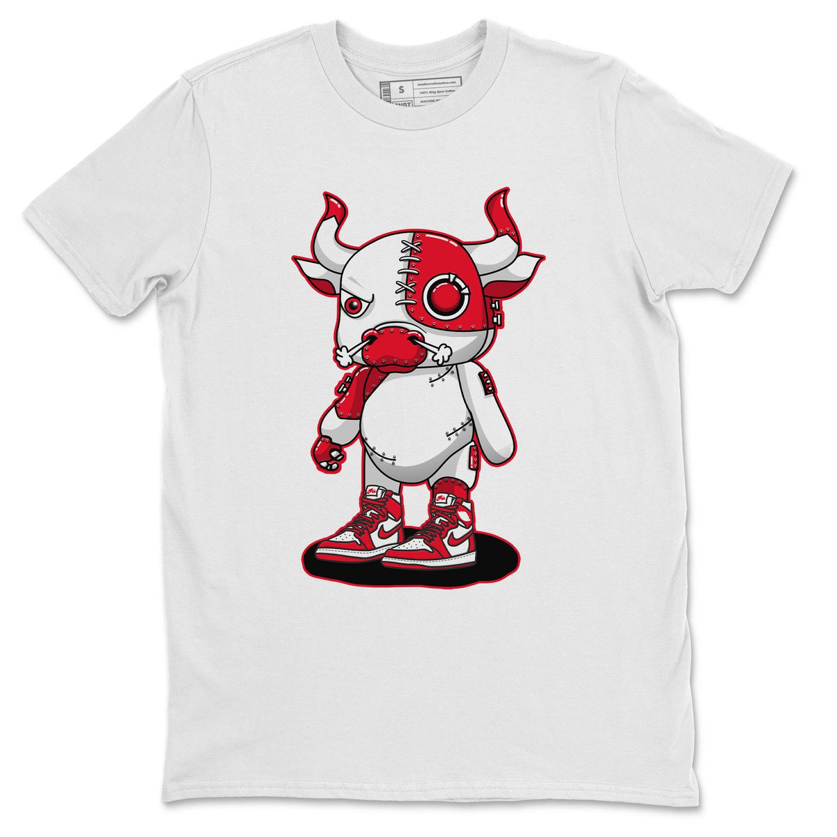 Jordan 1 Newstalgia Sneaker Matching T-Shirt Cyborg Bull Sneaker Tees Jordan 1 Newstalgia Sneaker Release Tees Crew Neck Tees