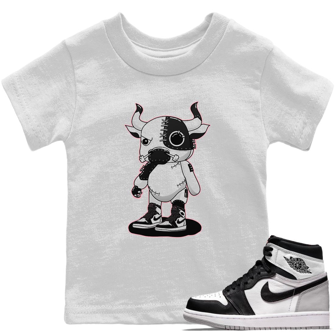 Jordan 1 Stage Haze Sneaker Matching T-Shirt Cyborg Bull Sneaker Tees Jordan 1 Stage Haze Sneaker Release Tees Kids Shirts