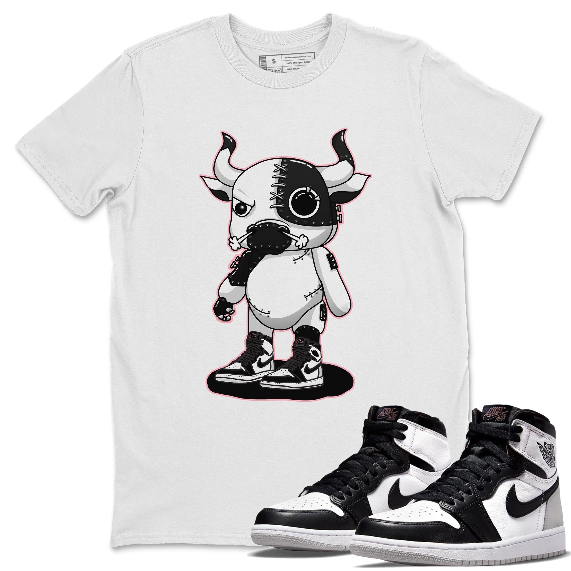 Jordan 1 Stage Haze Sneaker Matching T-Shirt Cyborg Bull Sneaker Tees Jordan 1 Stage Haze Sneaker Release Tees Crew Neck Tees