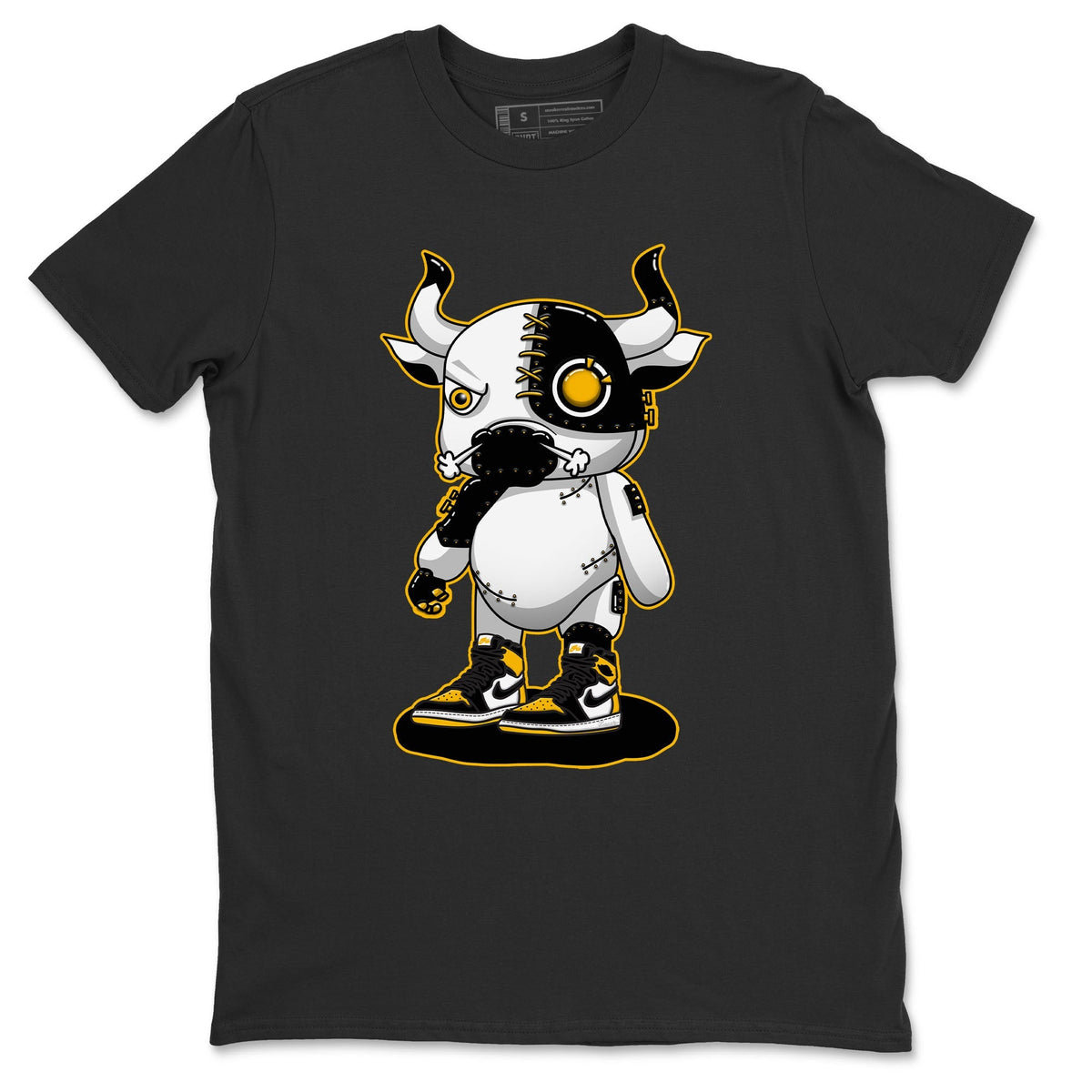 Jordan 1 Taxi Sneaker Matching T-Shirt Cyborg Bull Sneaker Tees Jordan 1 Taxi Sneaker Release Tees Crew Neck Tees