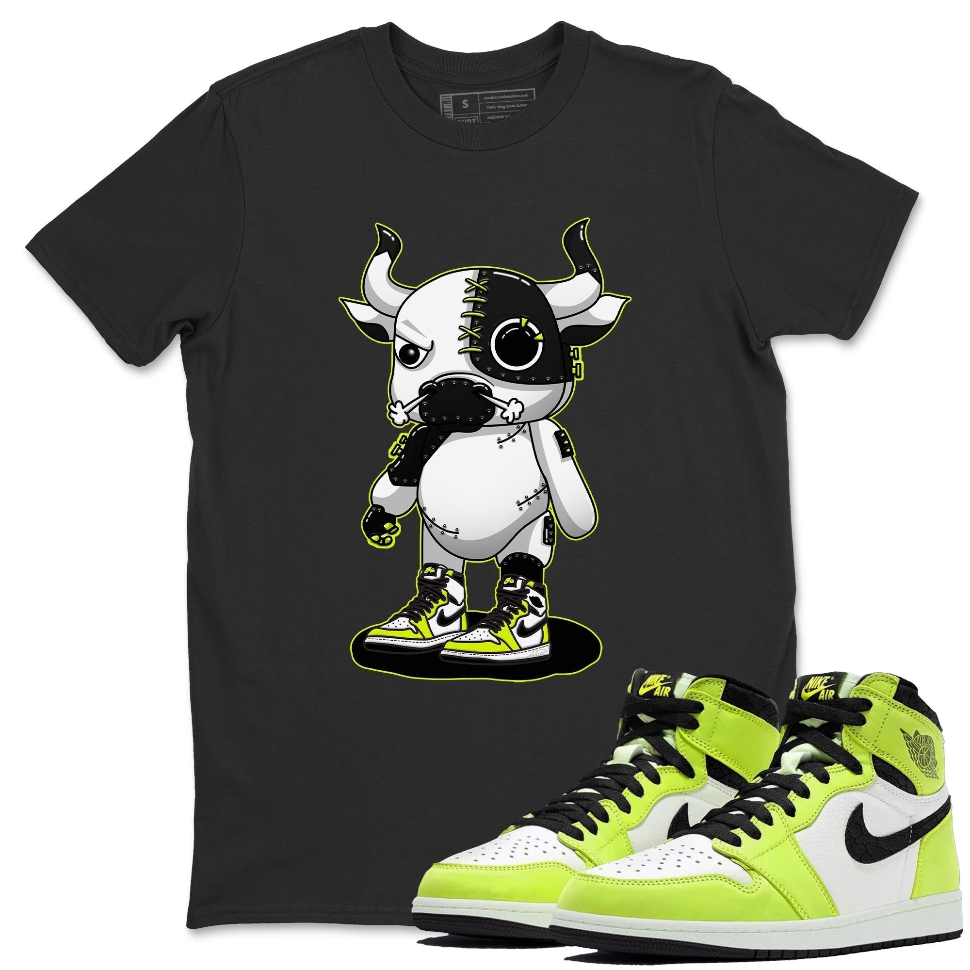 Jordan 1 Visionaire Sneaker Matching T-Shirt Cyborg Bull Sneaker Tees Jordan 1 Visionaire Sneaker Release Tees Crew Neck Tees