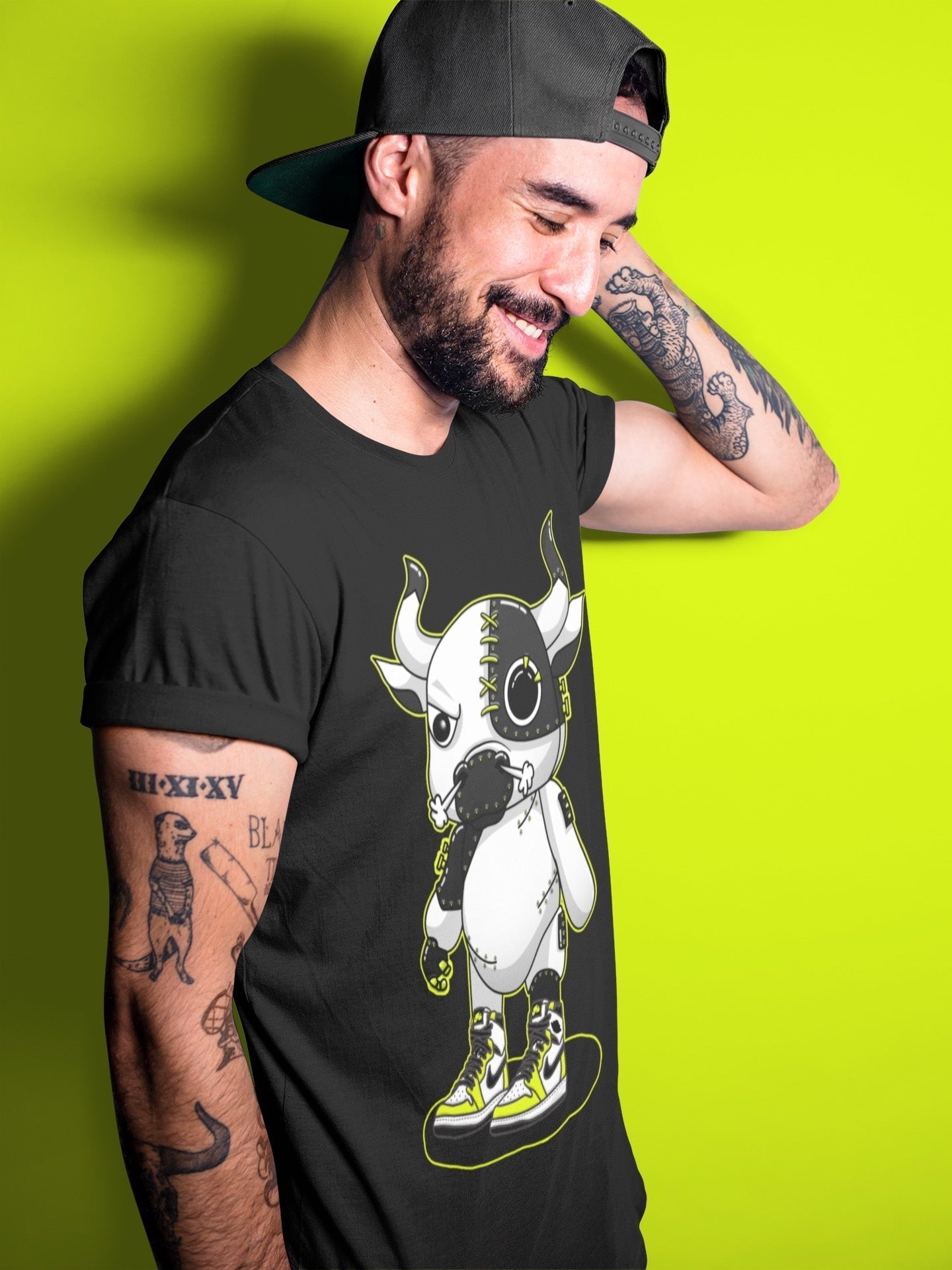 Jordan 1 Visionaire Sneaker Matching T-Shirt Cyborg Bull Sneaker Tees Jordan 1 Visionaire Sneaker Release Tees Crew Neck Tees