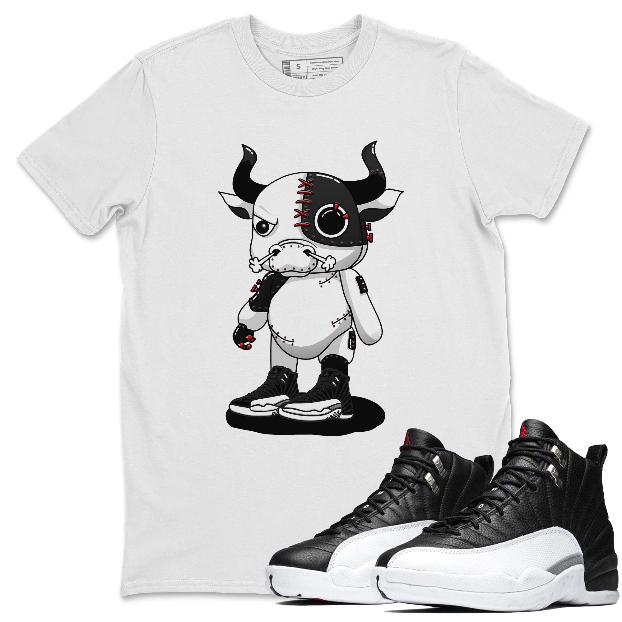 Jordan 12 Playoffs Shirt To Match Jordans Cyborg Bull Sneaker Tees Jordan 12 Playoffs Drip Gear Zone Sneaker Matching Clothing Unisex Shirts