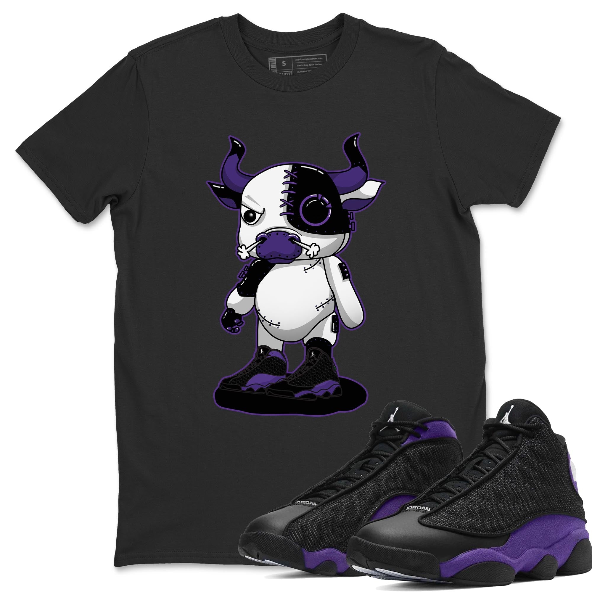 Jordan 13 Court Purple Shirt To Match Jordans Cyborg Bull Sneaker Tees Jordan 13 Court Purple Drip Gear Zone Sneaker Matching Clothing Unisex Shirts