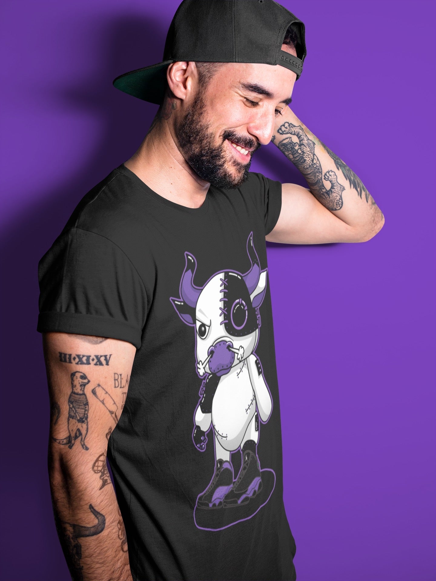 Jordan 13 Court Purple Shirt To Match Jordans Cyborg Bull Sneaker Tees Jordan 13 Court Purple Drip Gear Zone Sneaker Matching Clothing Unisex Shirts