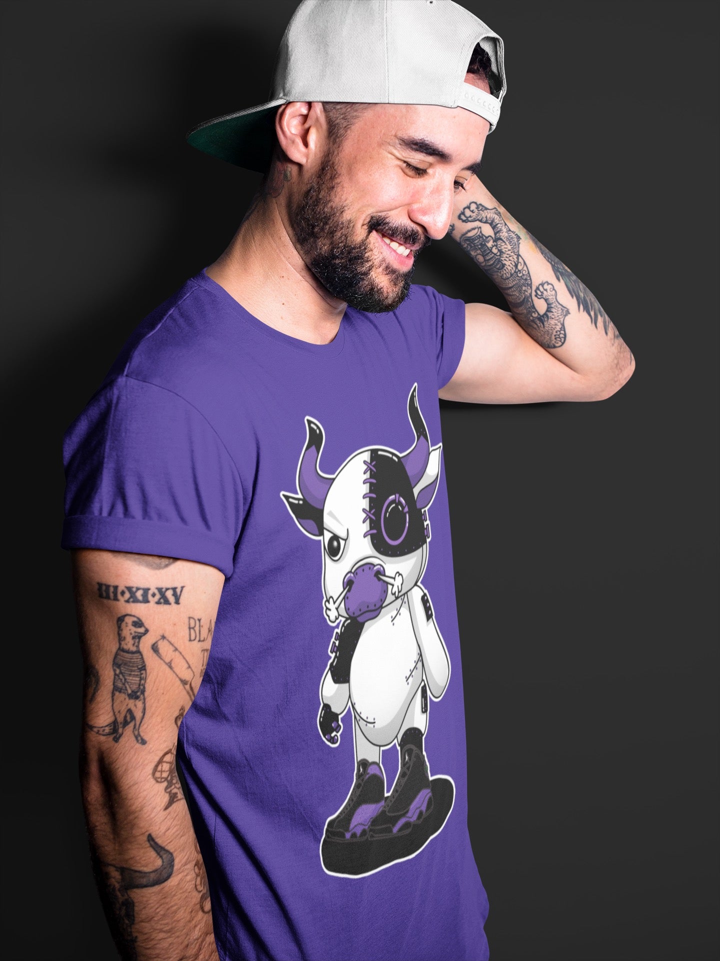 Jordan 13 Court Purple Shirt To Match Jordans Cyborg Bull Sneaker Tees Jordan 13 Court Purple Drip Gear Zone Sneaker Matching Clothing Unisex Shirts