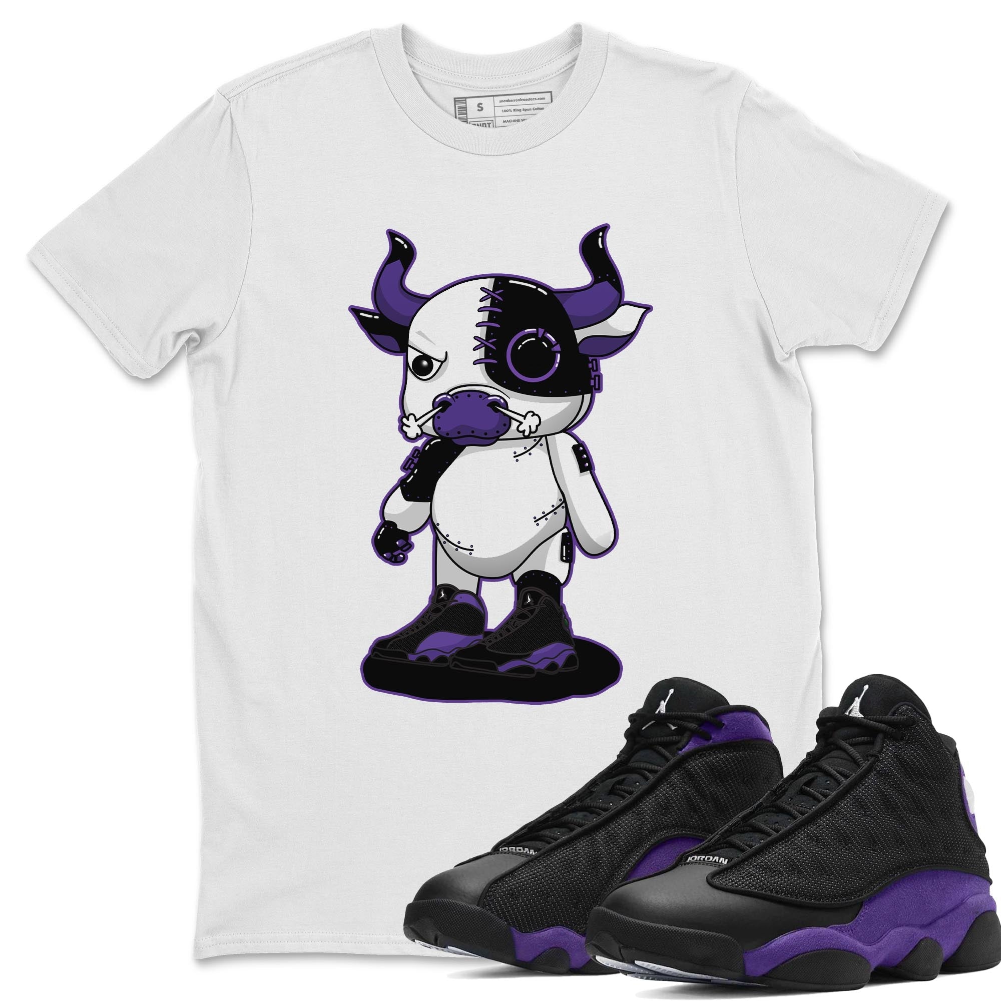 Jordan 13 Court Purple Shirt To Match Jordans Cyborg Bull Sneaker Tees Jordan 13 Court Purple Drip Gear Zone Sneaker Matching Clothing Unisex Shirts