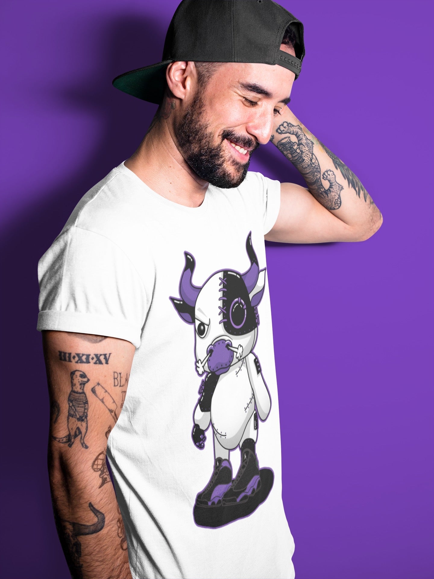 Jordan 13 Court Purple Shirt To Match Jordans Cyborg Bull Sneaker Tees Jordan 13 Court Purple Drip Gear Zone Sneaker Matching Clothing Unisex Shirts