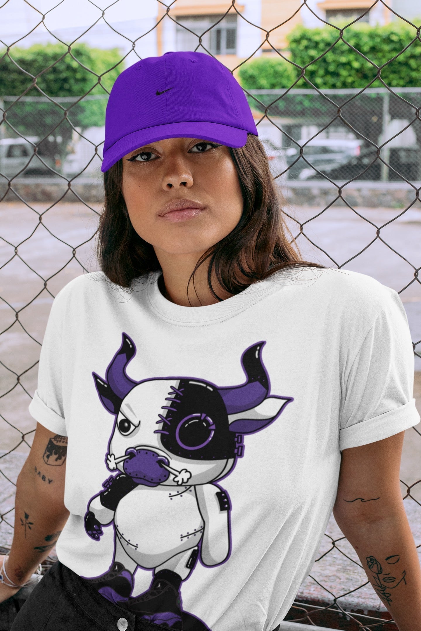 Jordan 13 Court Purple Shirt To Match Jordans Cyborg Bull Sneaker Tees Jordan 13 Court Purple Drip Gear Zone Sneaker Matching Clothing Unisex Shirts